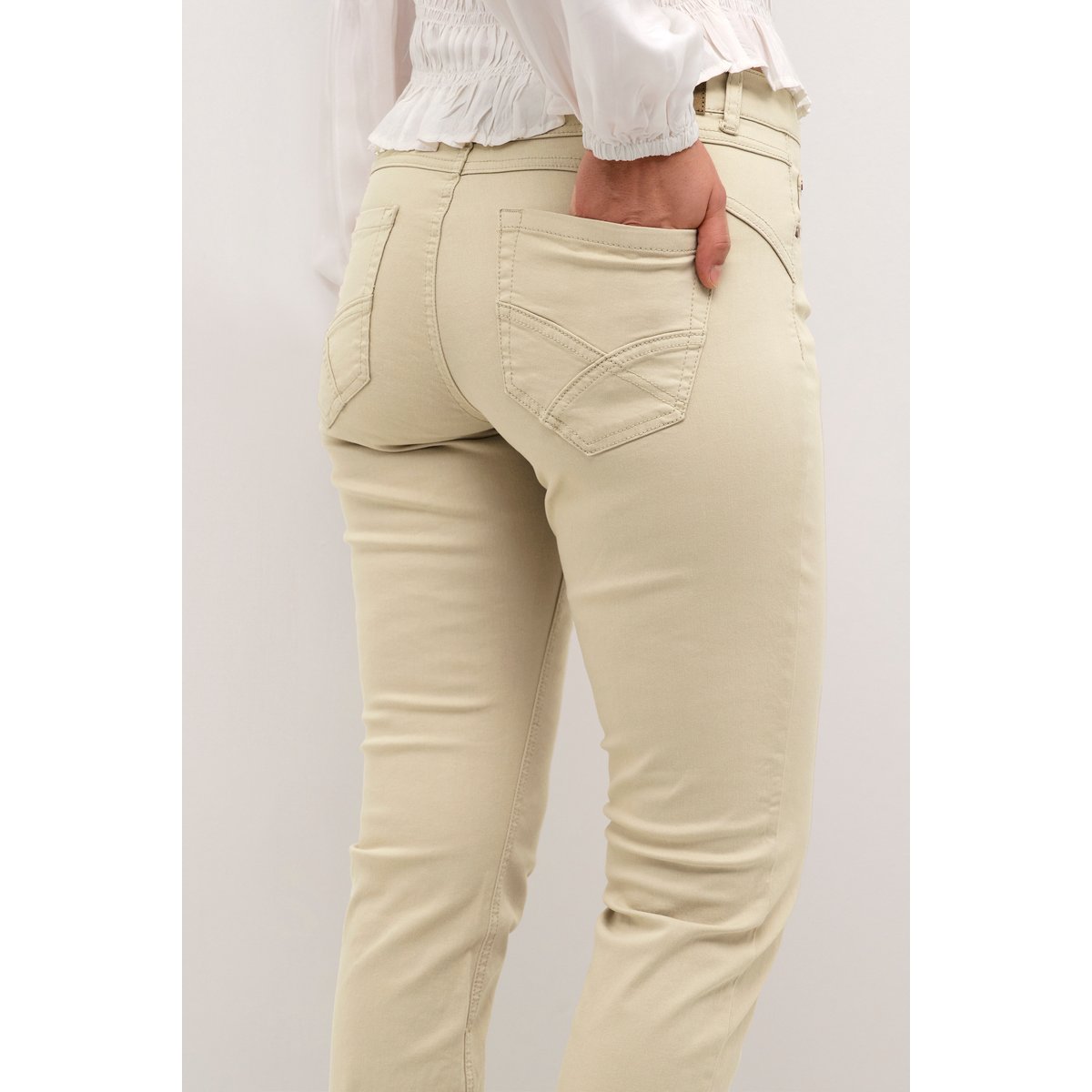 Jeans beige feather gray, CREAM