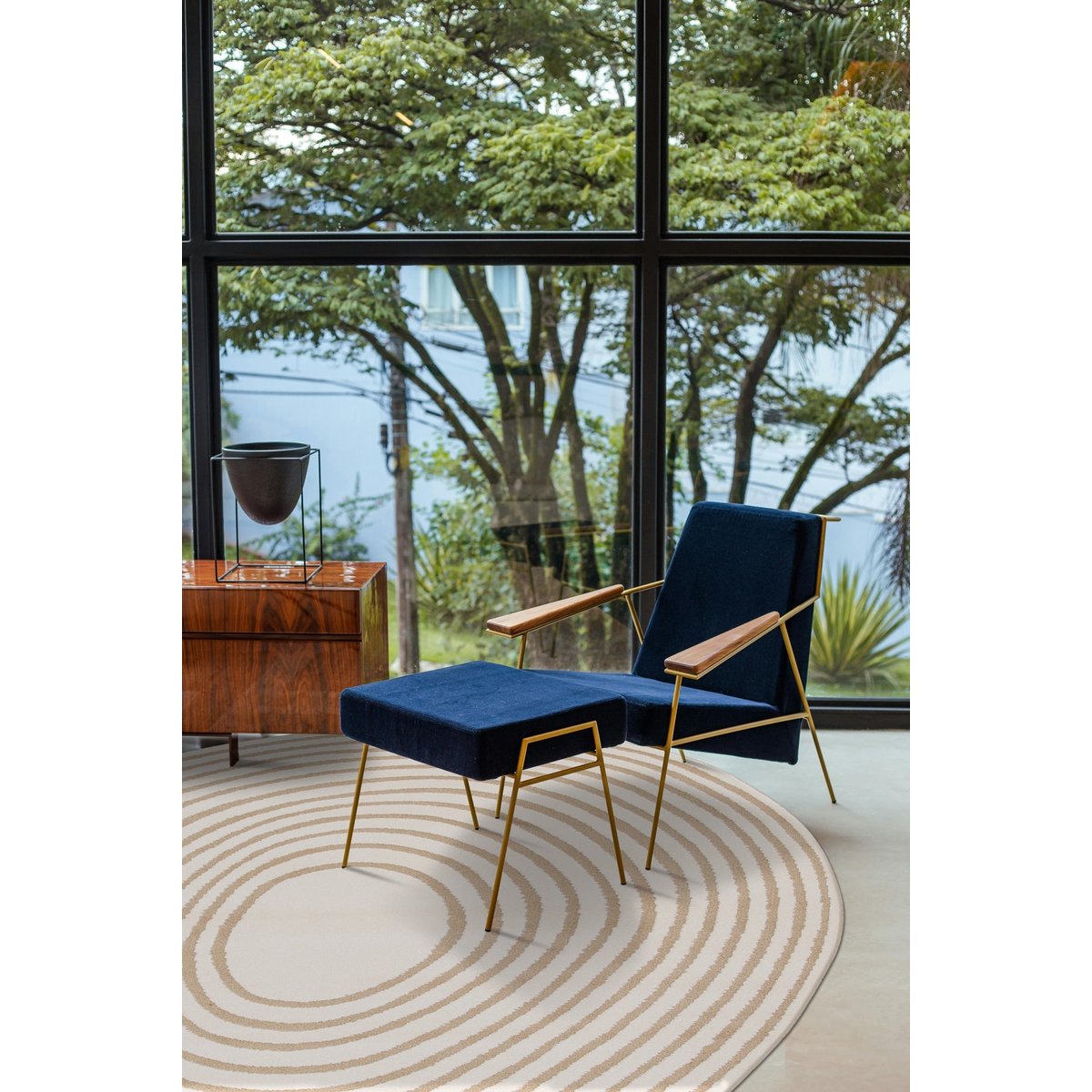 Tapis avec effet relief doux et confortable AEON beige sable, AFK LIVING