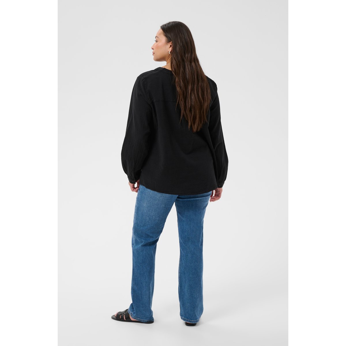 Chemise à manches longues noir black deep, KAFFE CURVE
