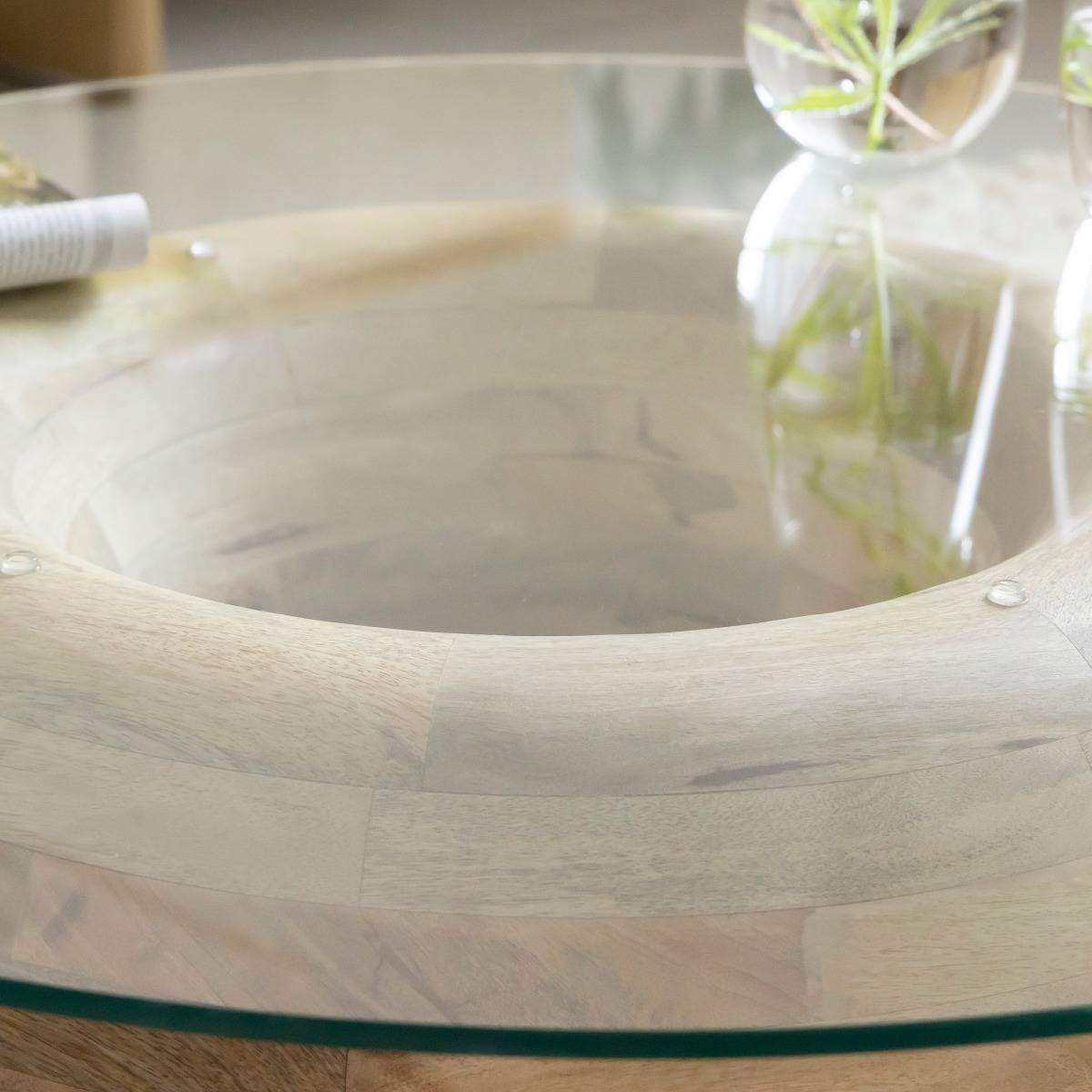 Table basse en bois de manguier NERYS bois clair, MADE IN MEUBLES 