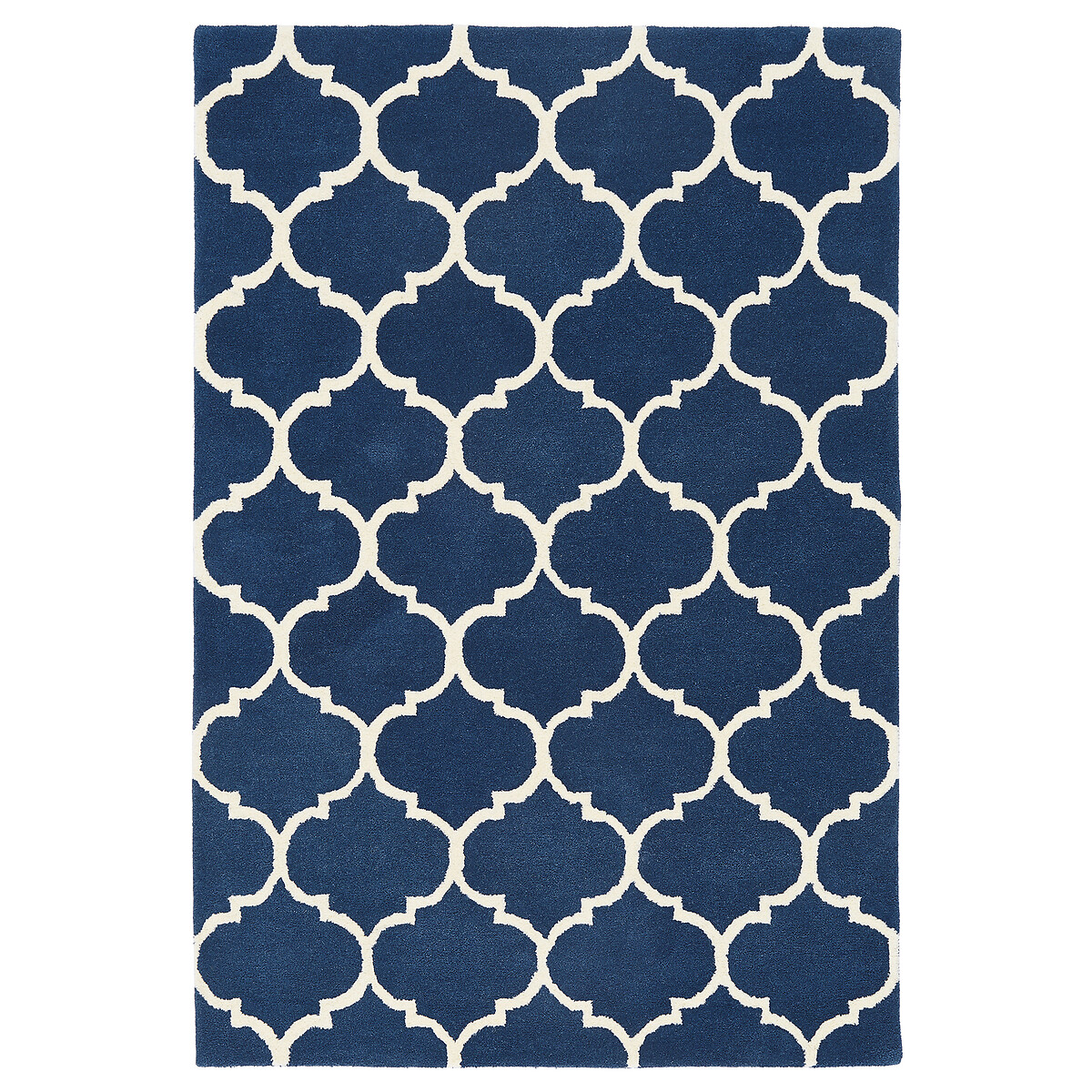 Ogee Hand Tufted Trellis Patterned Rug in 100% Wool blue, SO'HOME