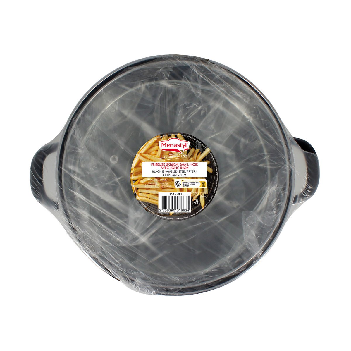 Friteuse en acier émaillé 26cm noir, MENASTYL