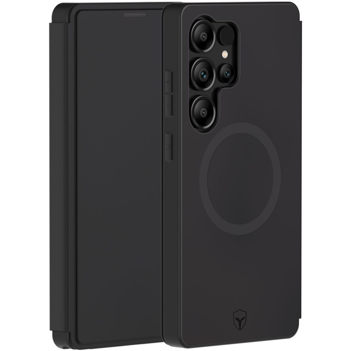 Coque étui Samsung S25 Ultra  Magnet Noir couleur unique, FORCE CASE