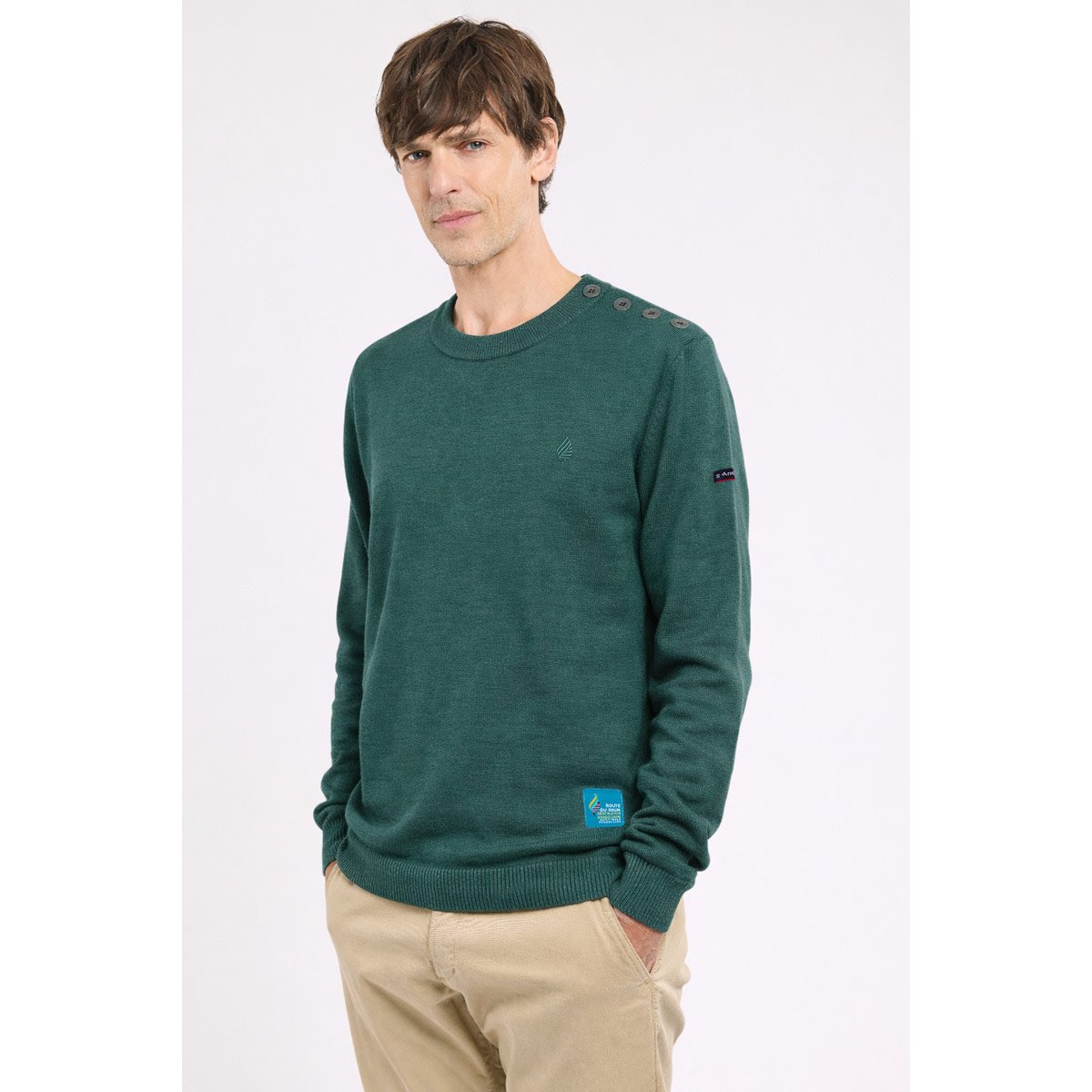 Pull marin - coton et laine silver pine, ARMOR-LUX
