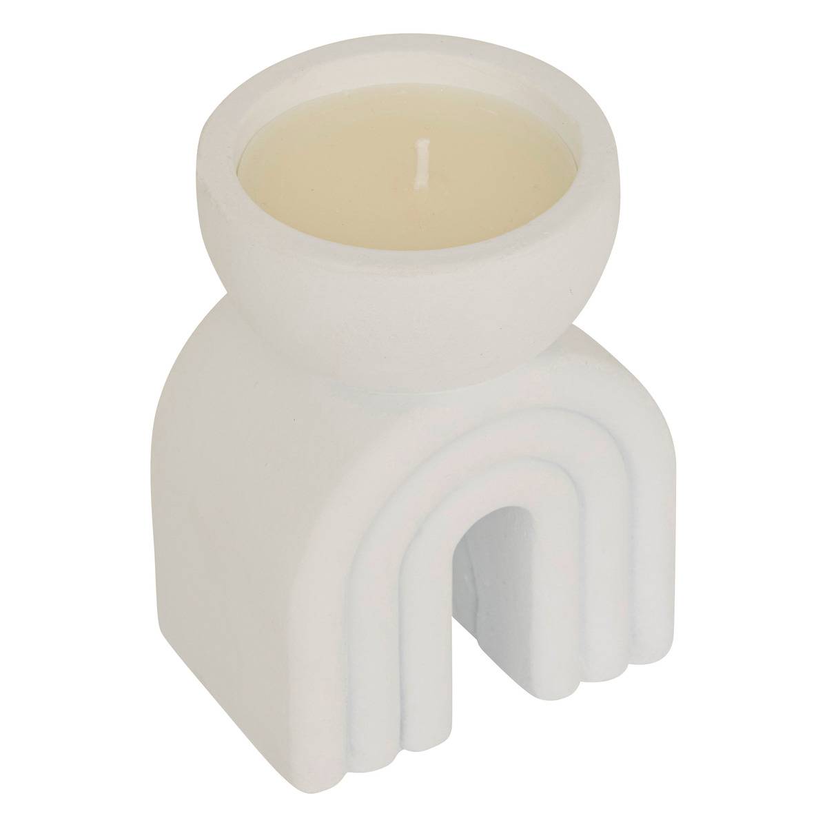 Bougie parfumée forme arche ORAN blanc, ATMOSPHERA