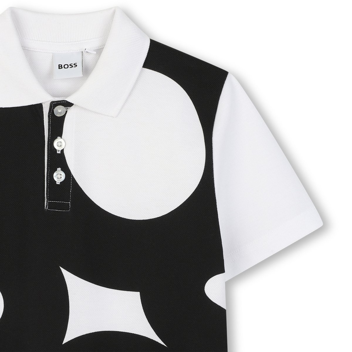 Polo en coton blanc, BOSS KIDSWEAR