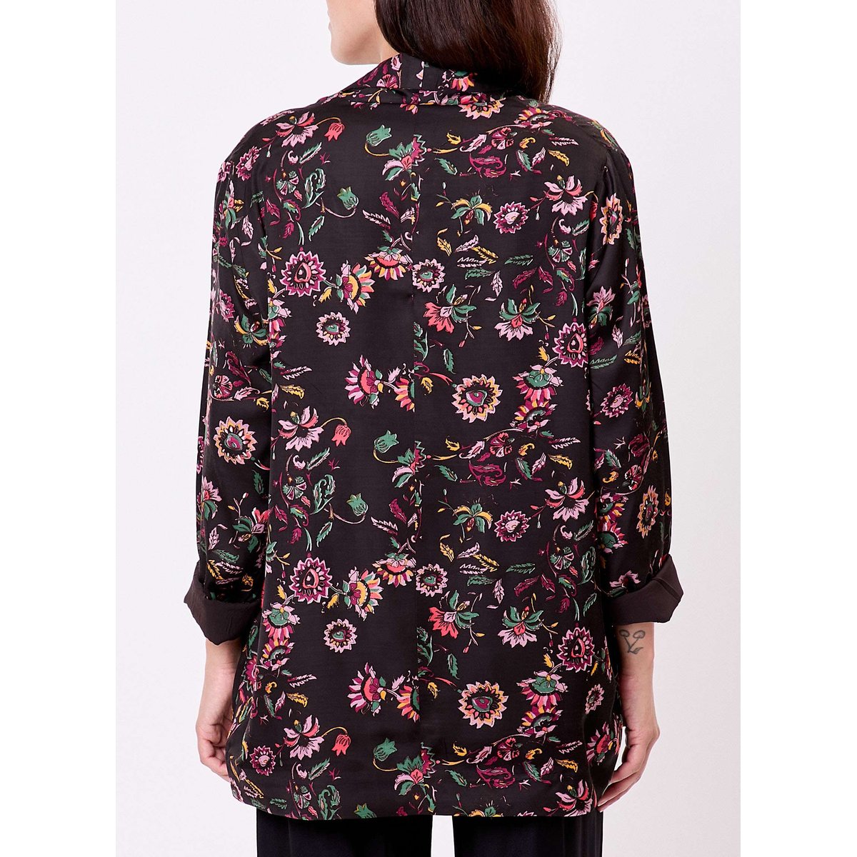 Veste kimono fluide satinée SCARLET noir nokomi, LA FIANCÉE