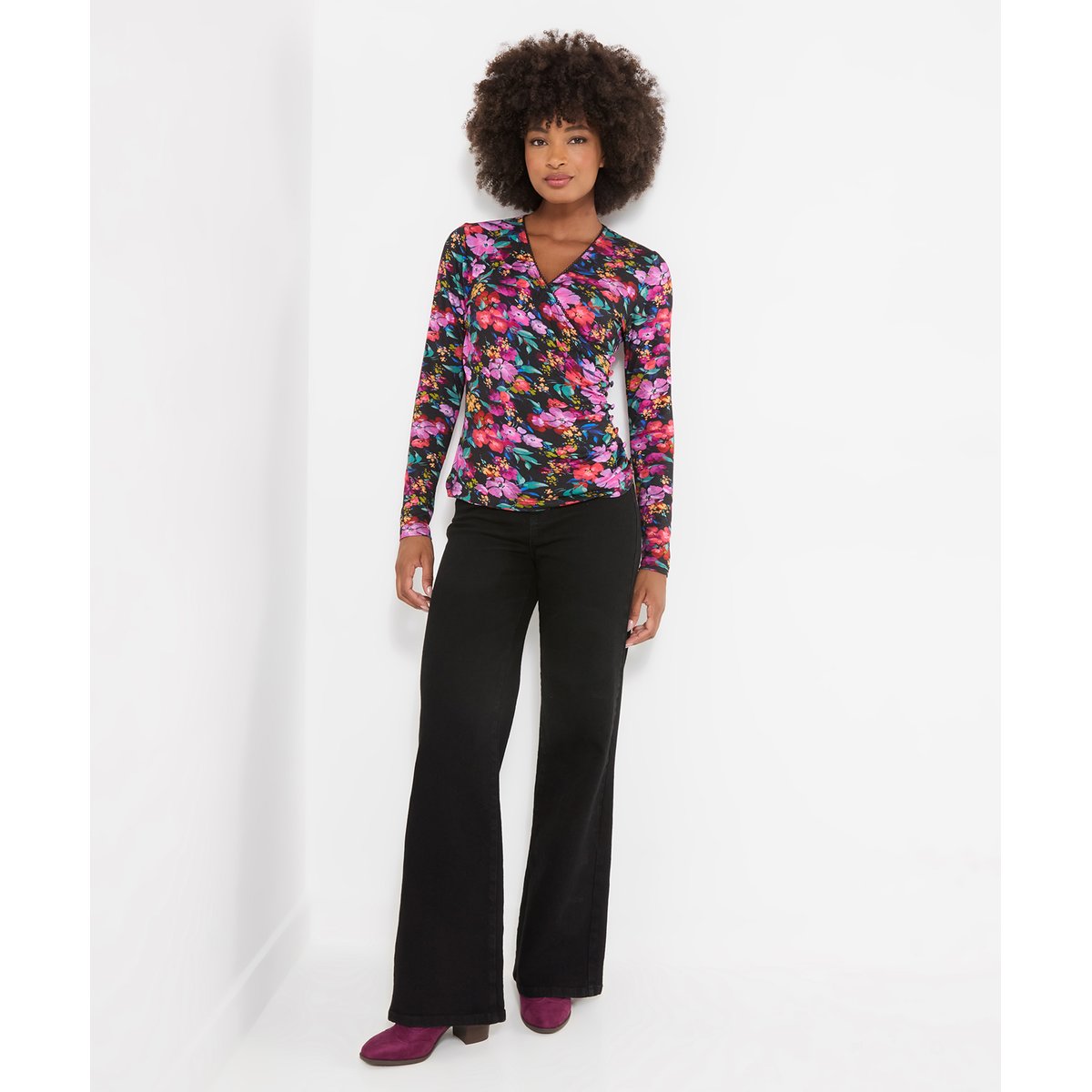 Henley Cache-Cœur en Jersey Imprimé Floral multicolore, JOE BROWNS