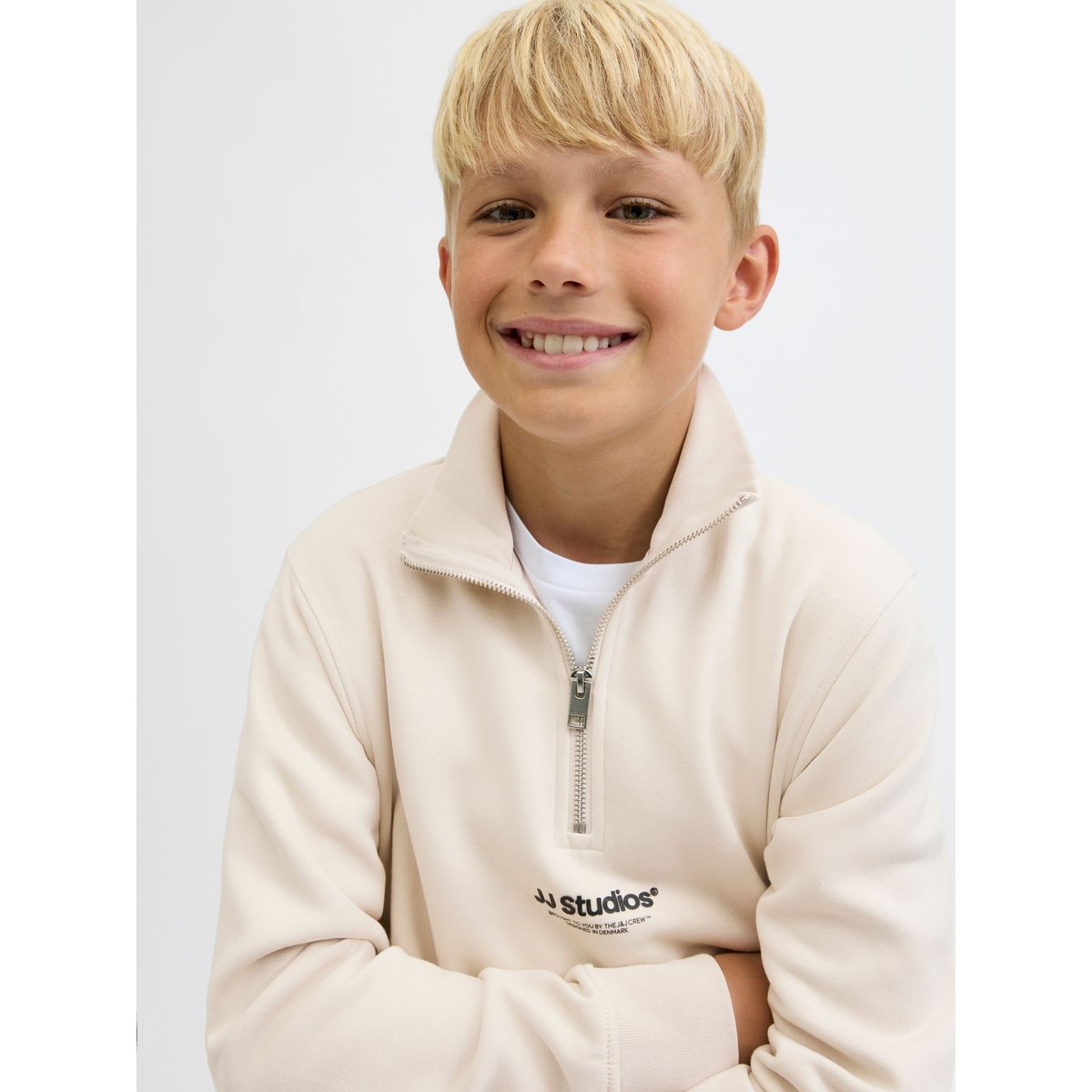 Sweat À Mi-Fermeture Éclair moonbeam, JACK & JONES JUNIOR
