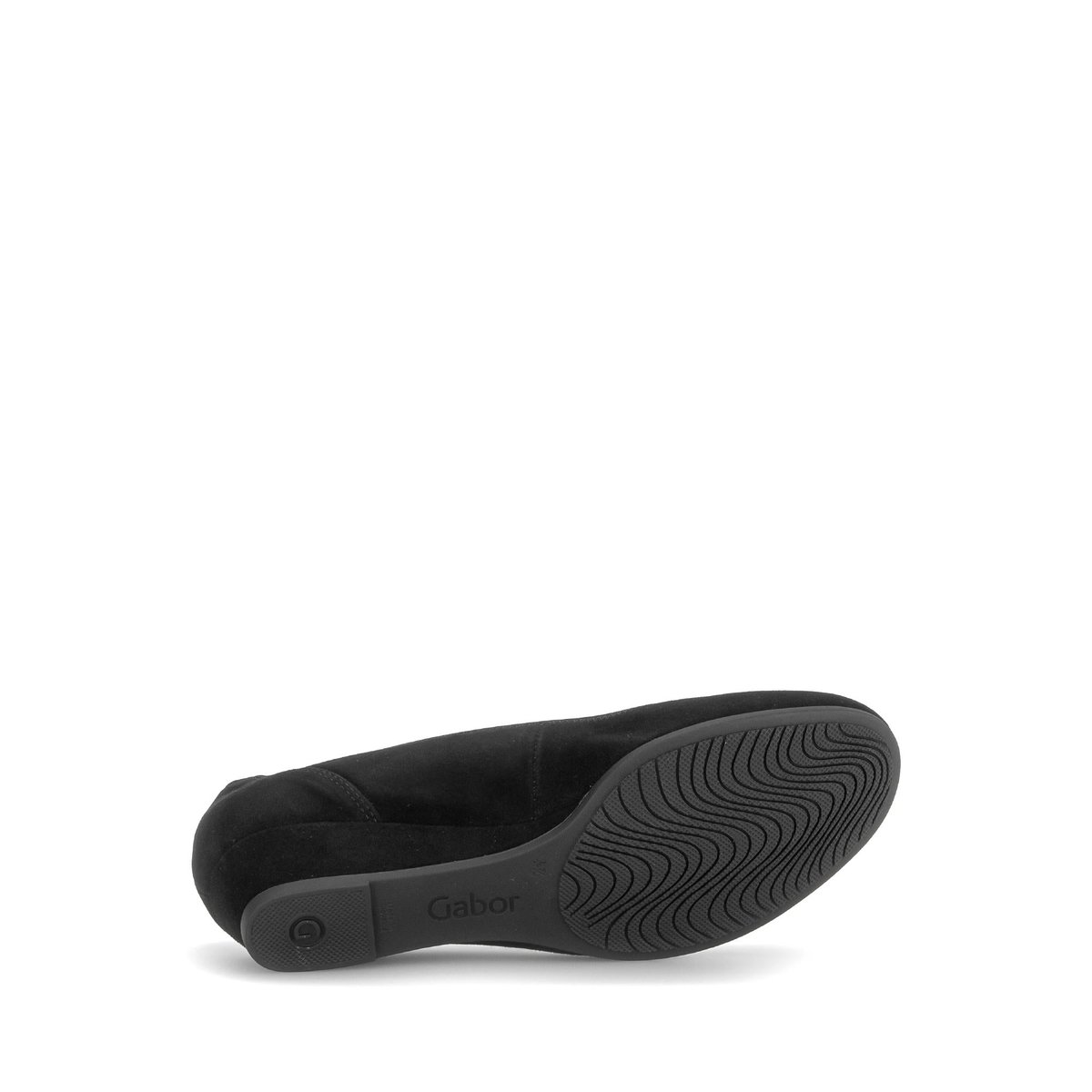 Ballerines en cuir à talon compensé noir velours, GABOR