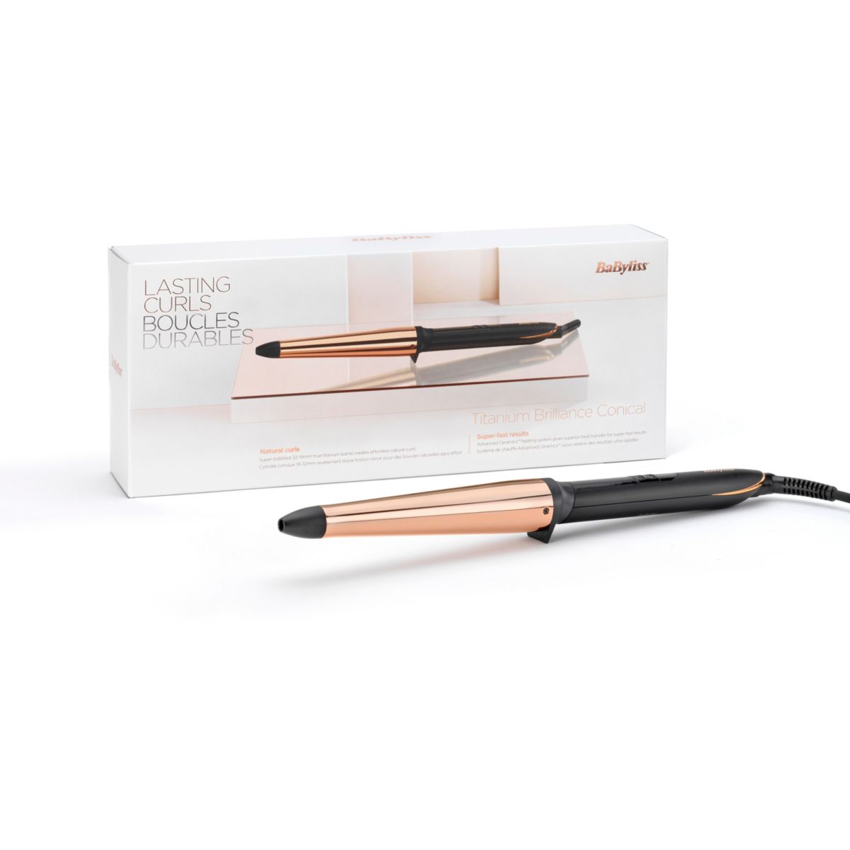 Fer à boucler C458E Salon Brilliance Conical couleur unique, BABYLISS
