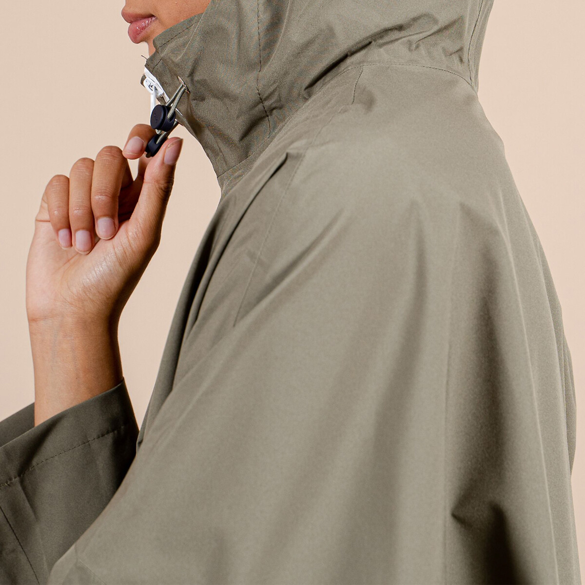 Poncho mixte long zippé LIBERTÉ kaki, FLOTTE
