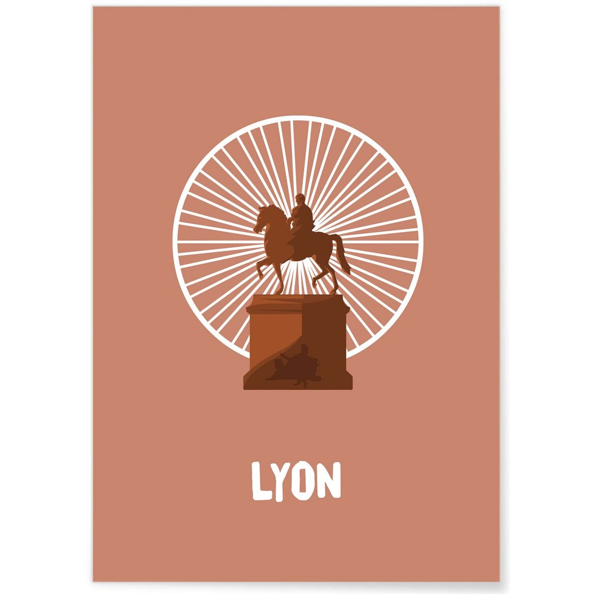 Affiche ville Minimaliste Lyon blanc, L'AFFICHERIE