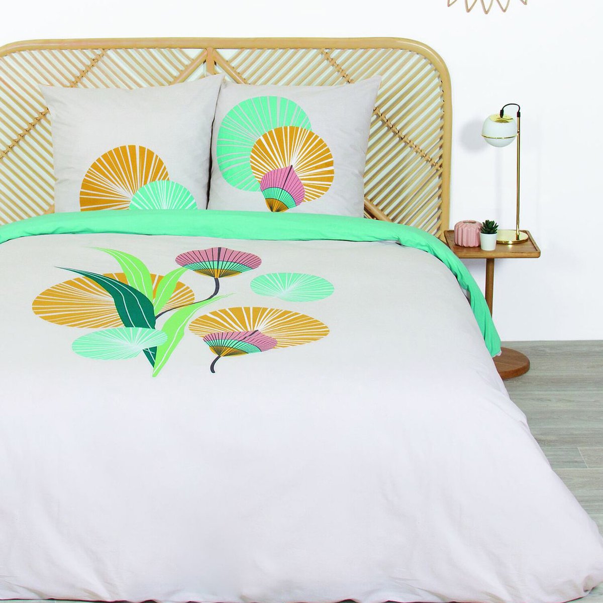 Parure housse de couette en coton, GANA blanc, C DESIGN HOME TEXTILE