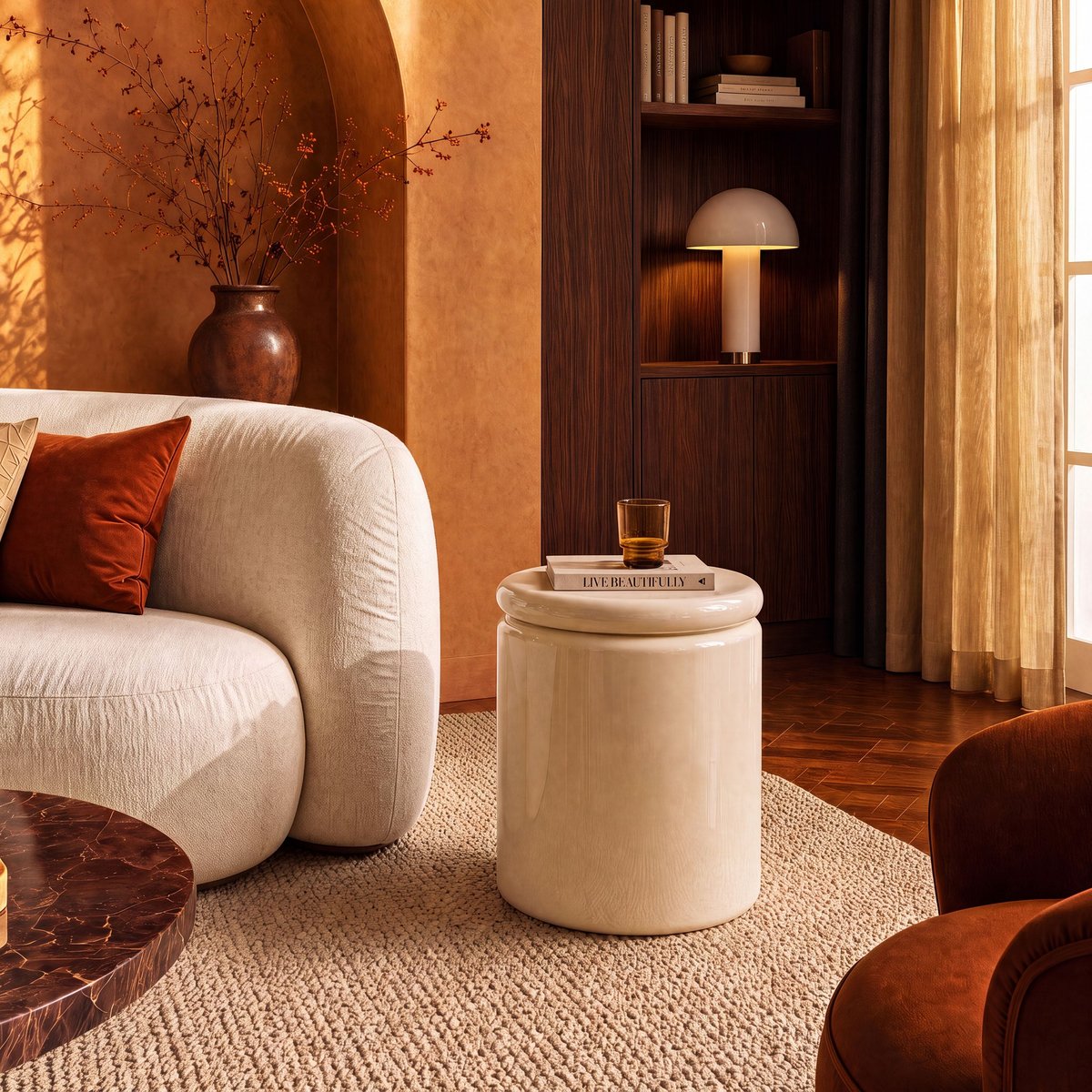 Table d'appoint Oscar - OSCAR blanc, MAISON PAVANE