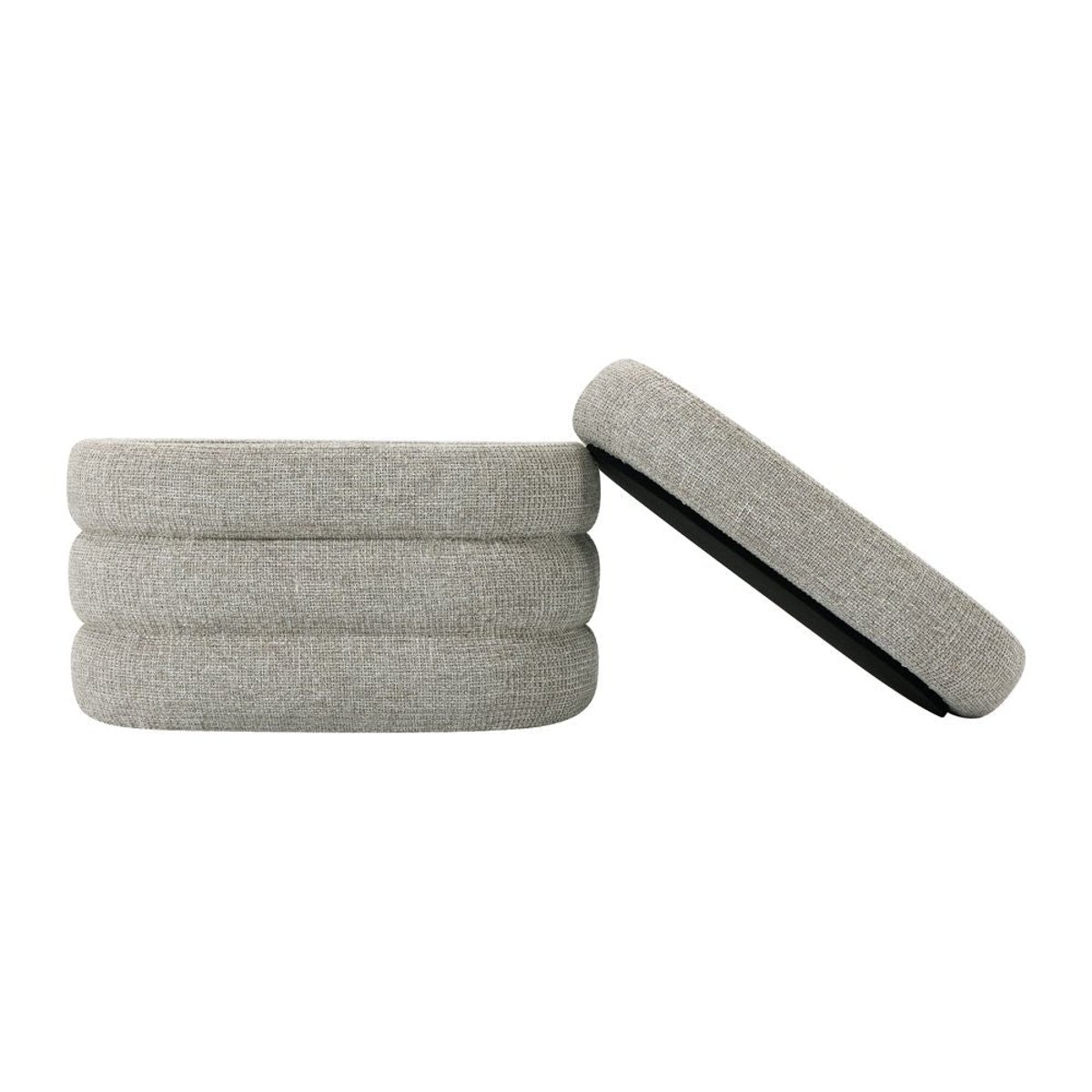 Banc coffre tissu chenillé beige, ZAGO