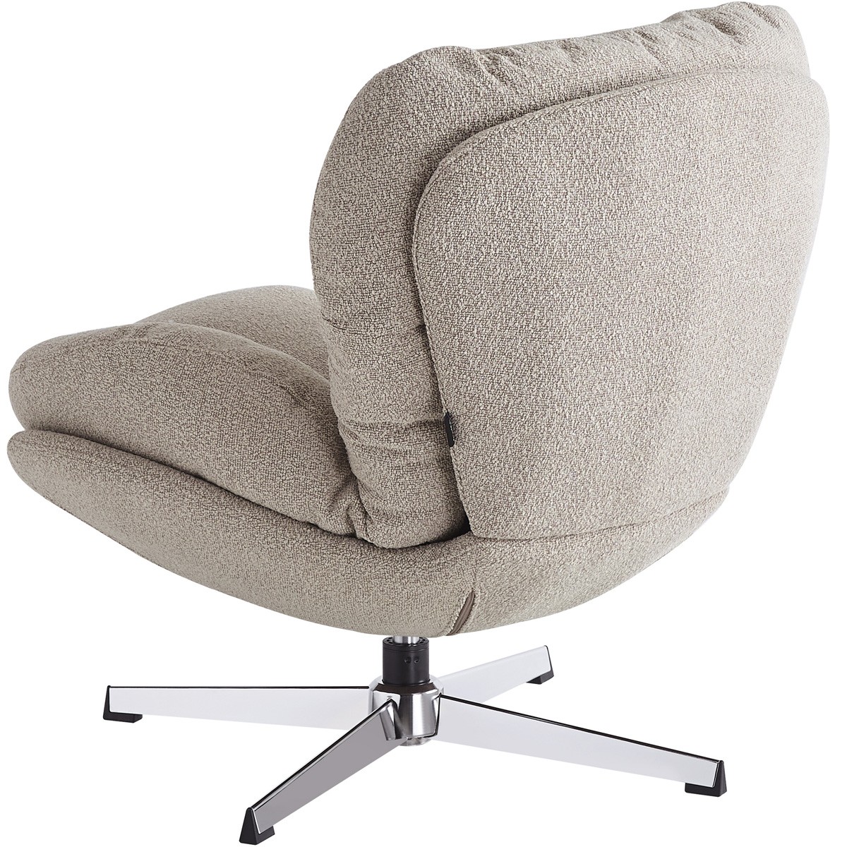 Fauteuil pivotant en tissu bouclé et piètement chromé - OLI taupe, HOMIFAB