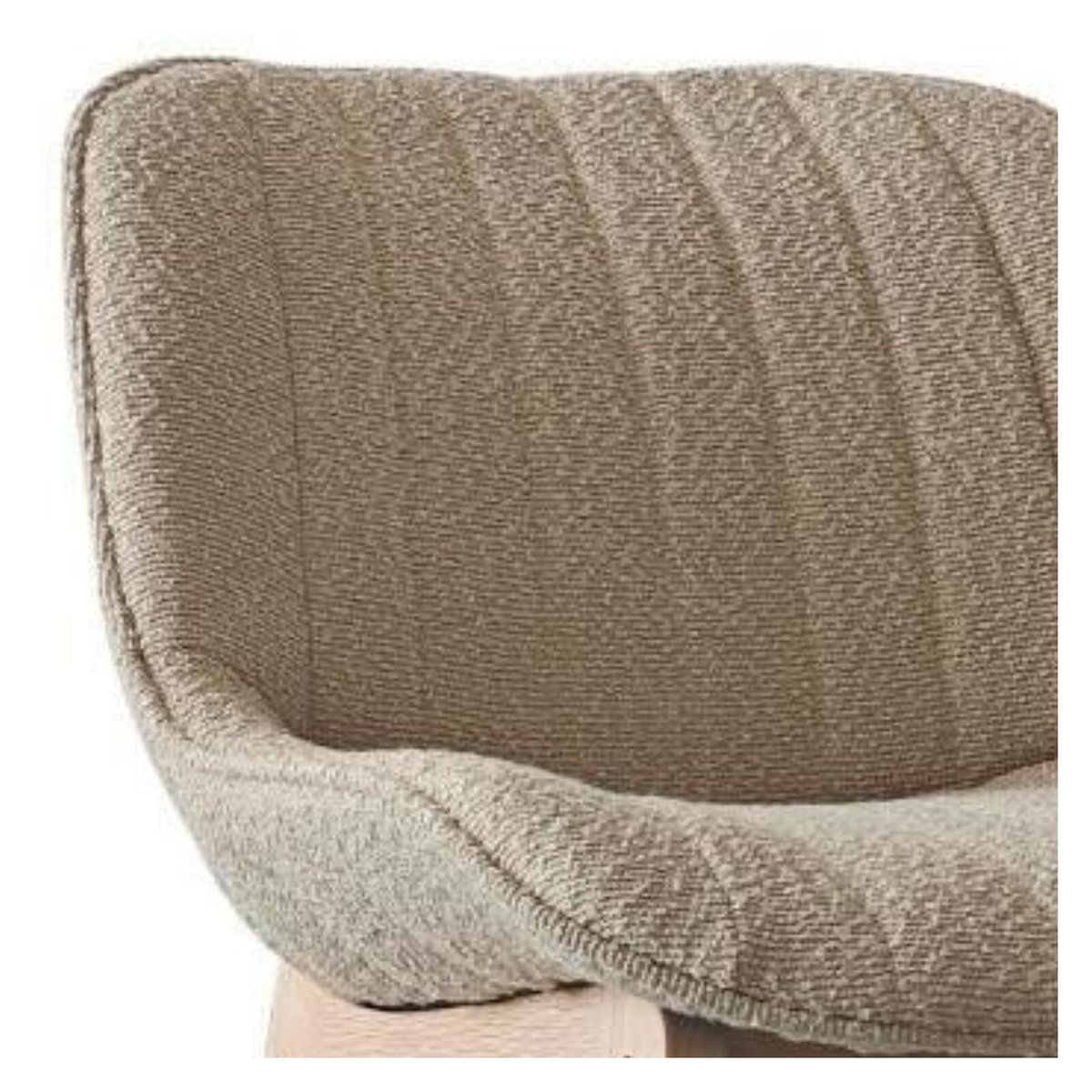 Lot de chaises d'îlot et bar en chêne et assise tissu bouclette 65cm MILK | Lot de 6 beige, MOB IN