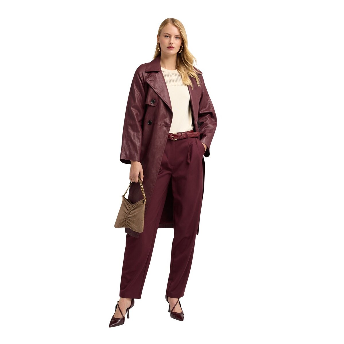 Pantalon barrel burgundy, MOTIVI