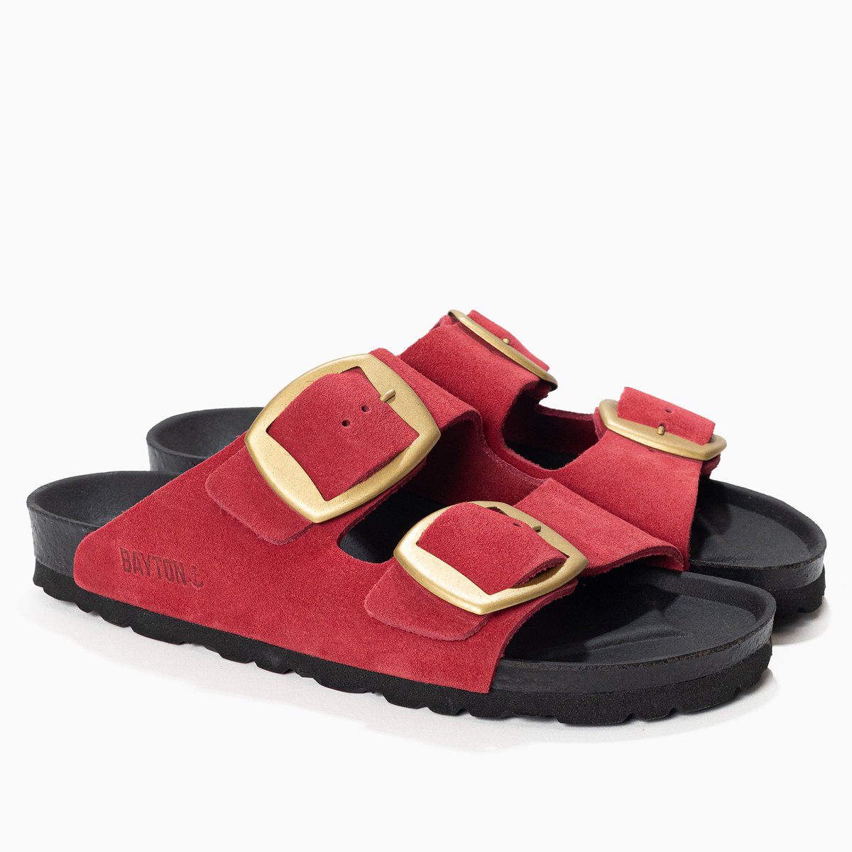 Sandales en cuir suédé ALICANTE rouge, BAYTON
