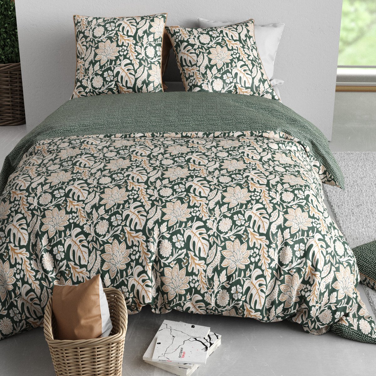 Parure housse de couette en coton imprimée, Nour blanc, C DESIGN HOME TEXTILE