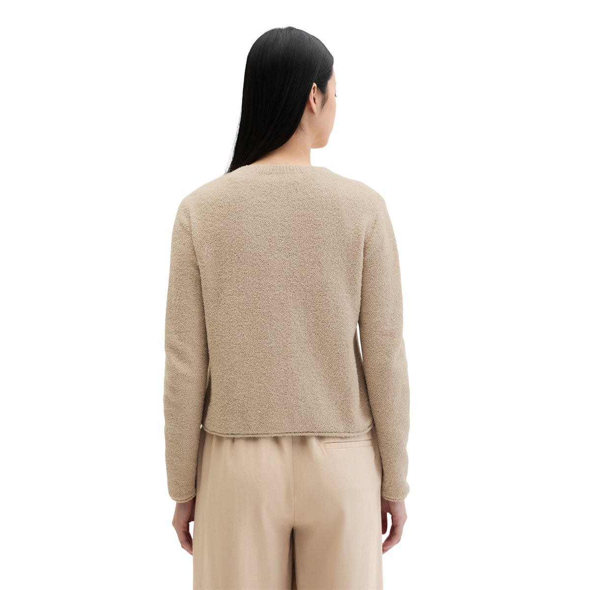 Cardigan regular en fil bouclé gris clair, MARC O'POLO