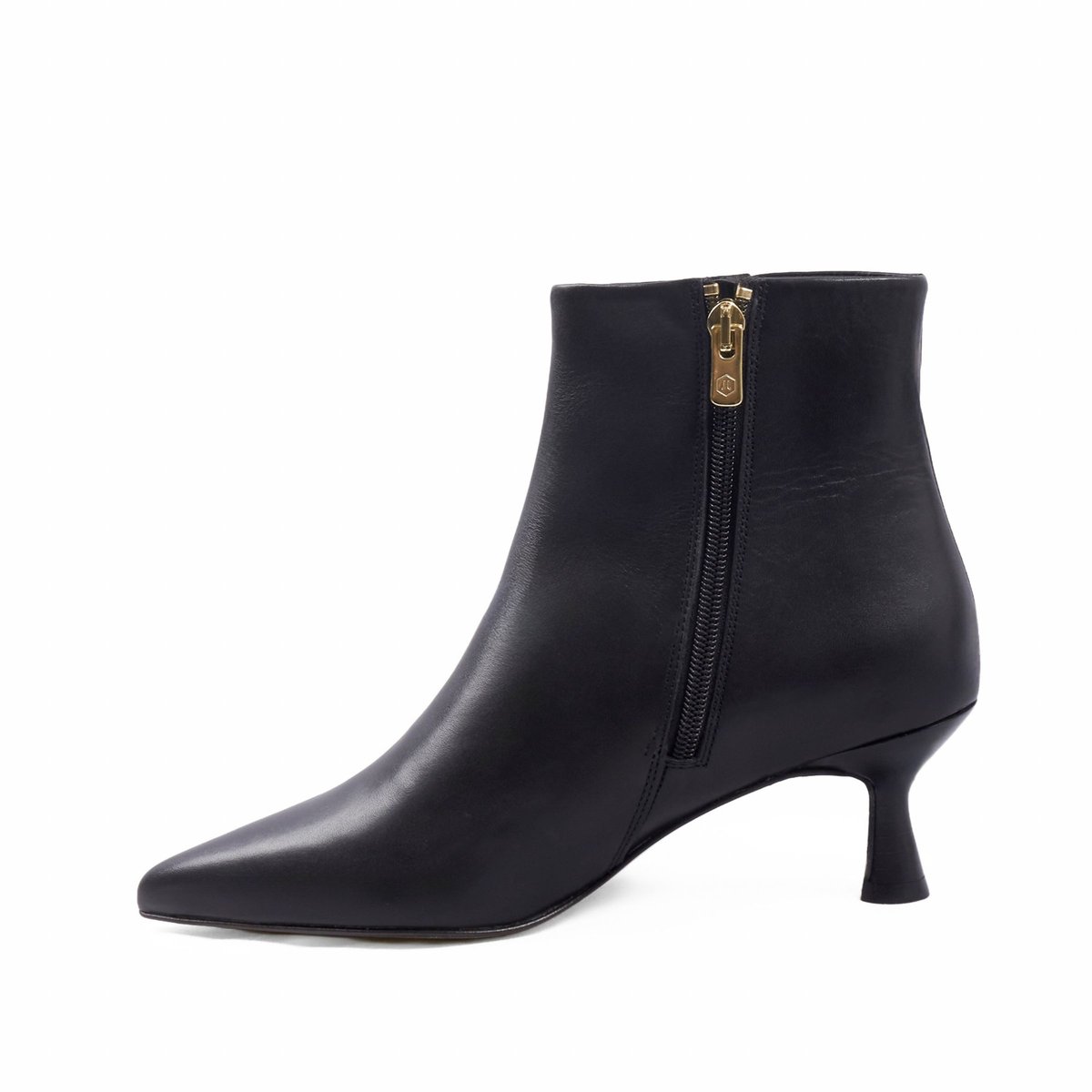 Bottines pointues Isaure cuir noir, JULES & JENN