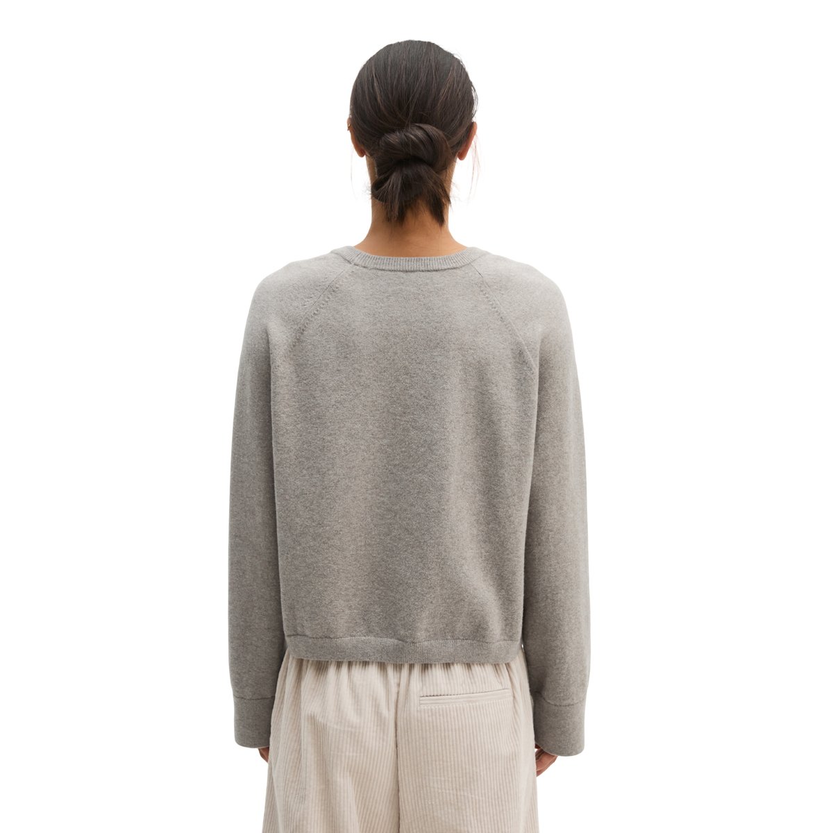 Pull ample en Cotton Wool Stretch gris, MARC O'POLO