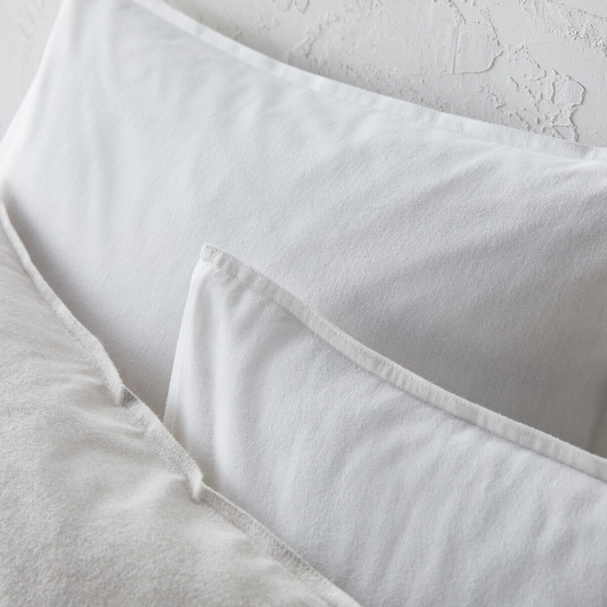 Taie d'oreiller, flanelle coton, Clara blanc, LA REDOUTE INTERIEURS