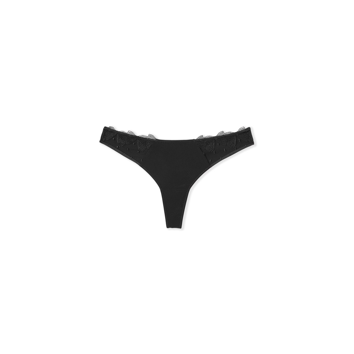 Tanga avec broderie DEMOISELLE noir, ETAM
