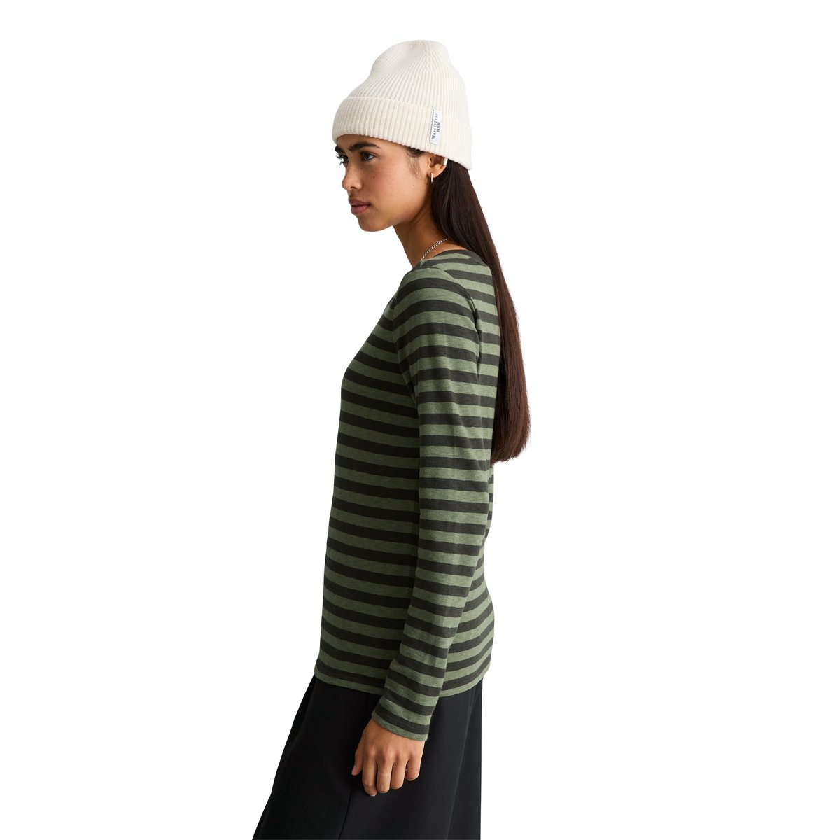 T-shirt long régulier en Heavy Slub Jersey gris, MARC O’POLO DENIM