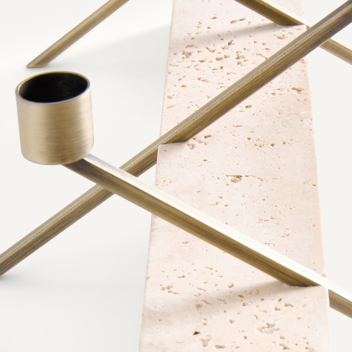 Bougeoir centre de table en travertin, hauteur 21,3 cm, SEBASTIANO travertin, AM.PM