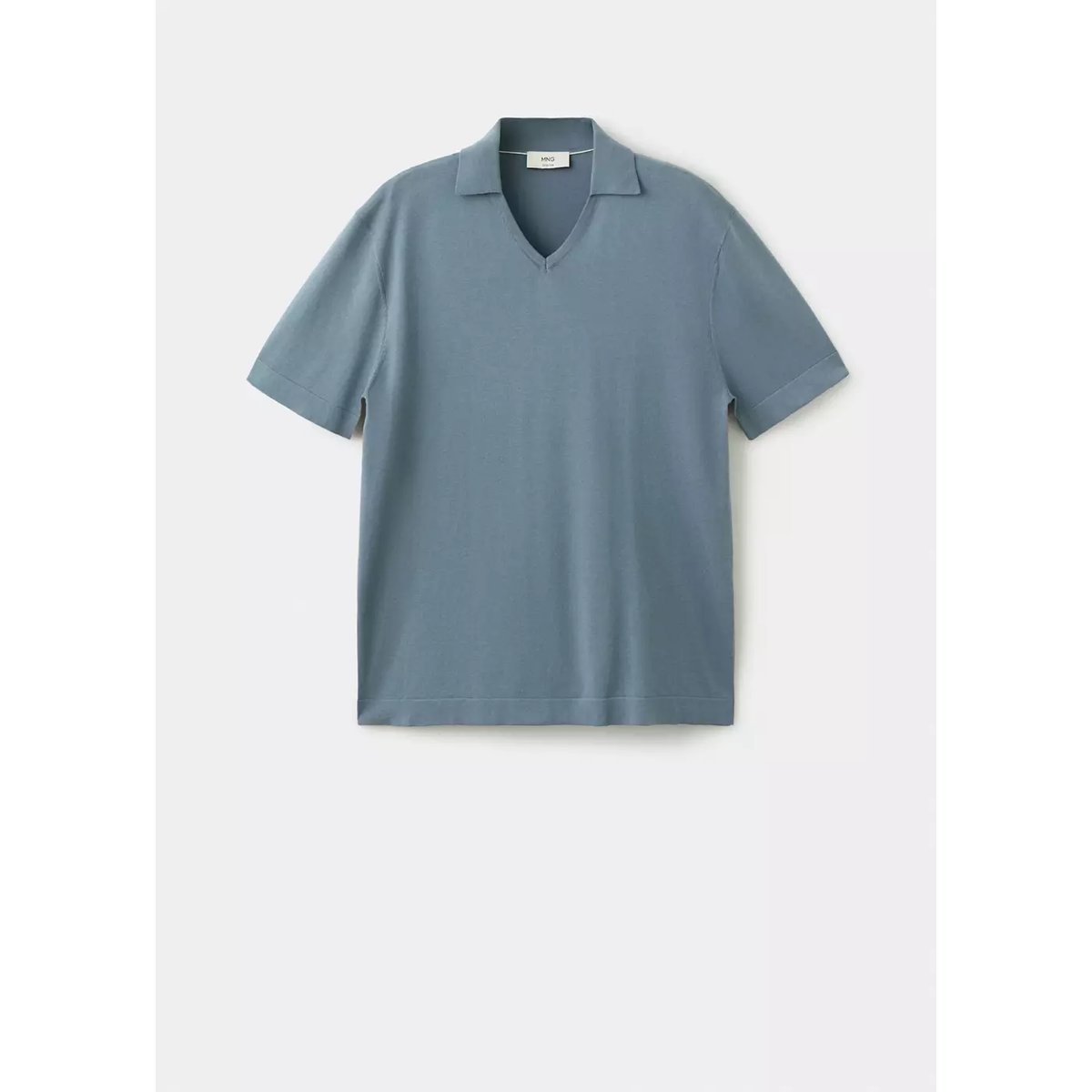 Polo maille fine coton bleu porcelaine, MANGO MAN