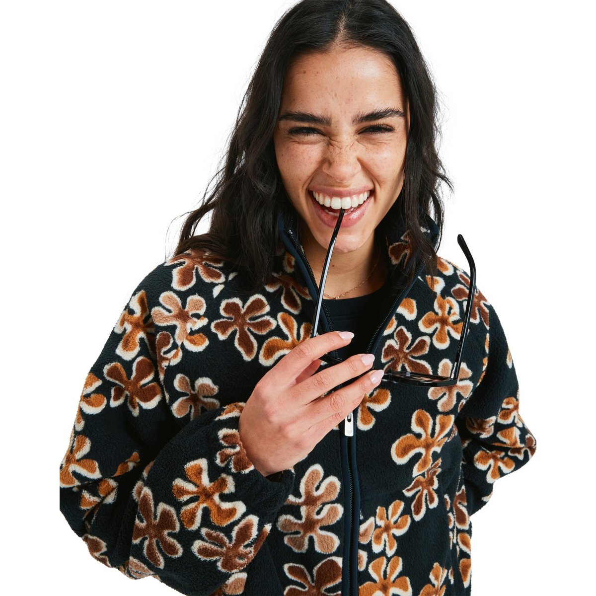 Polaire zippée BLURRY CLOUD. marron almond nostalgic feels, ROXY