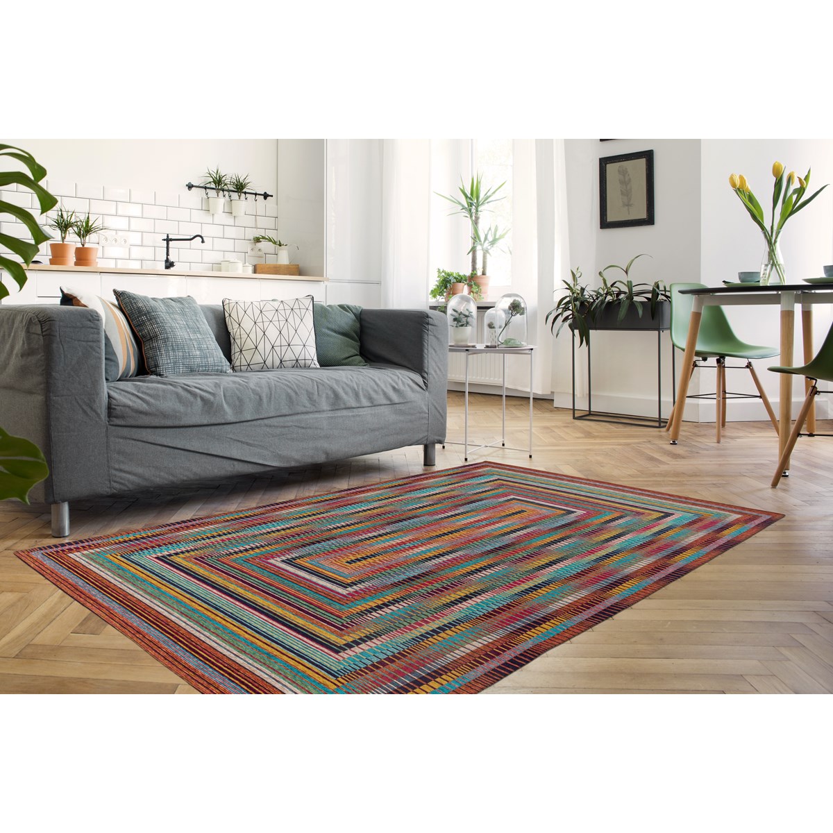 Tapis salon et chambre moderne et design SPRING multicolore, NOVATREND