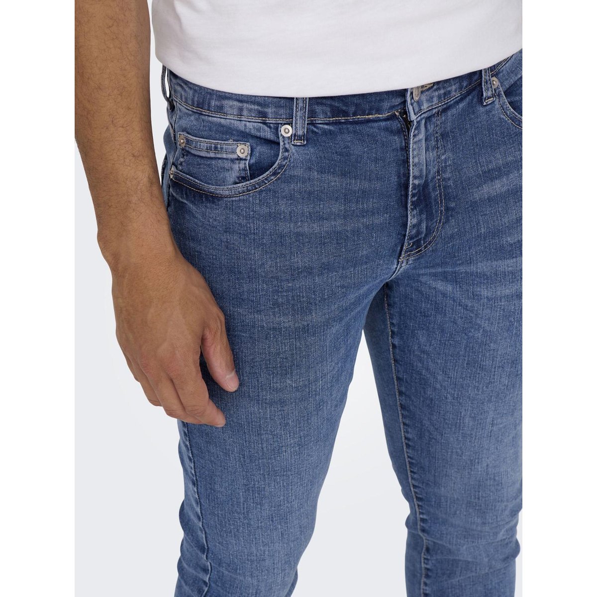 Jean slim stretch Loom bleu denim, ONLY & SONS