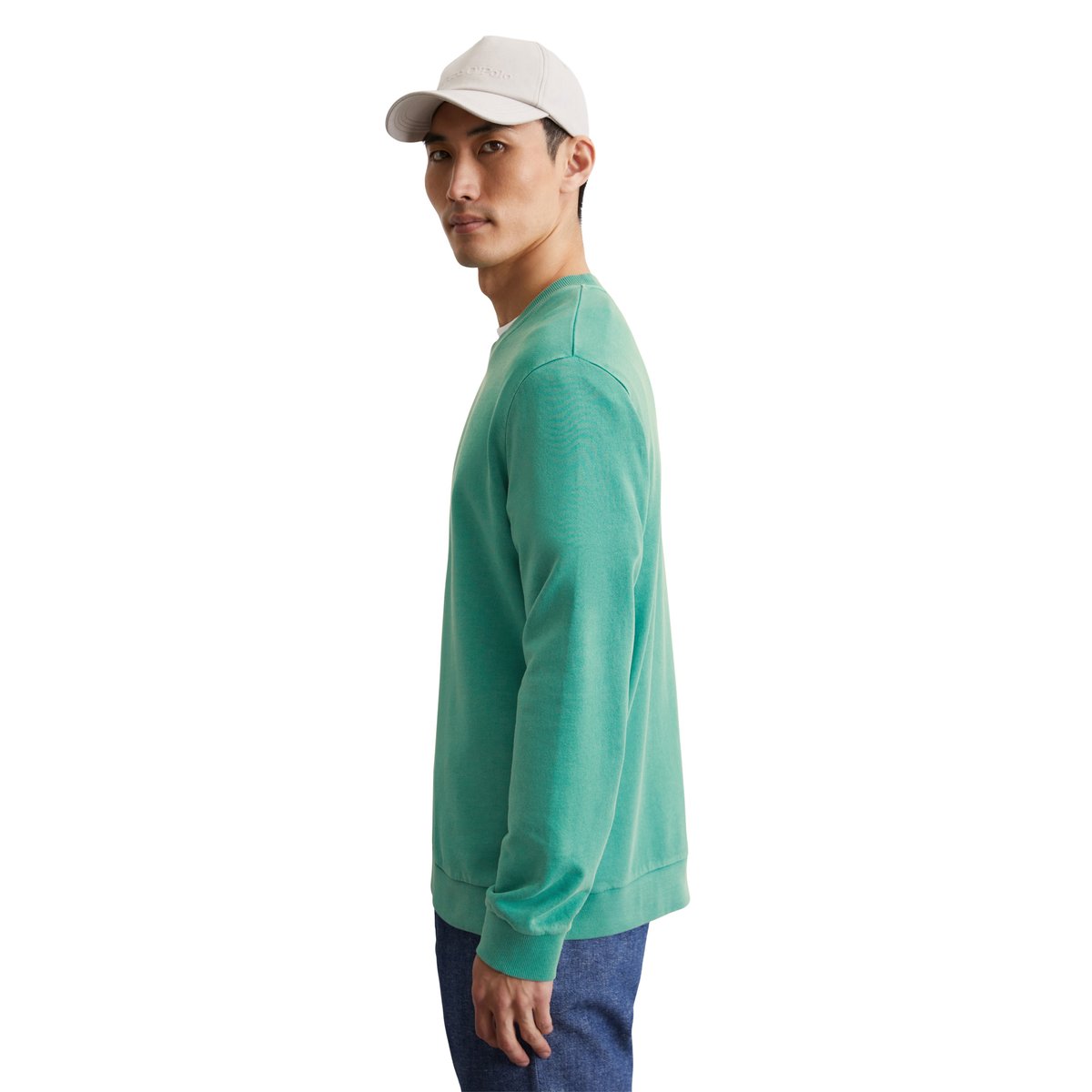 Sweat-shirt régulier en pur coton bio vert clair, MARC O'POLO