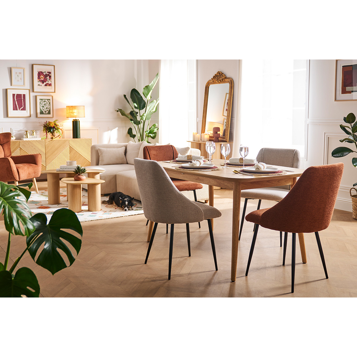 Chaises design (lot de 2) HIGGINS beige, MILIBOO