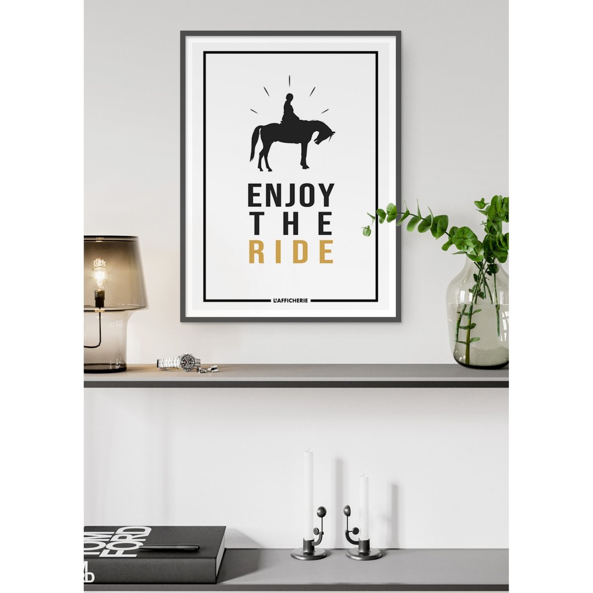 Affiche 'Enjoy the ride' blanc, L'AFFICHERIE