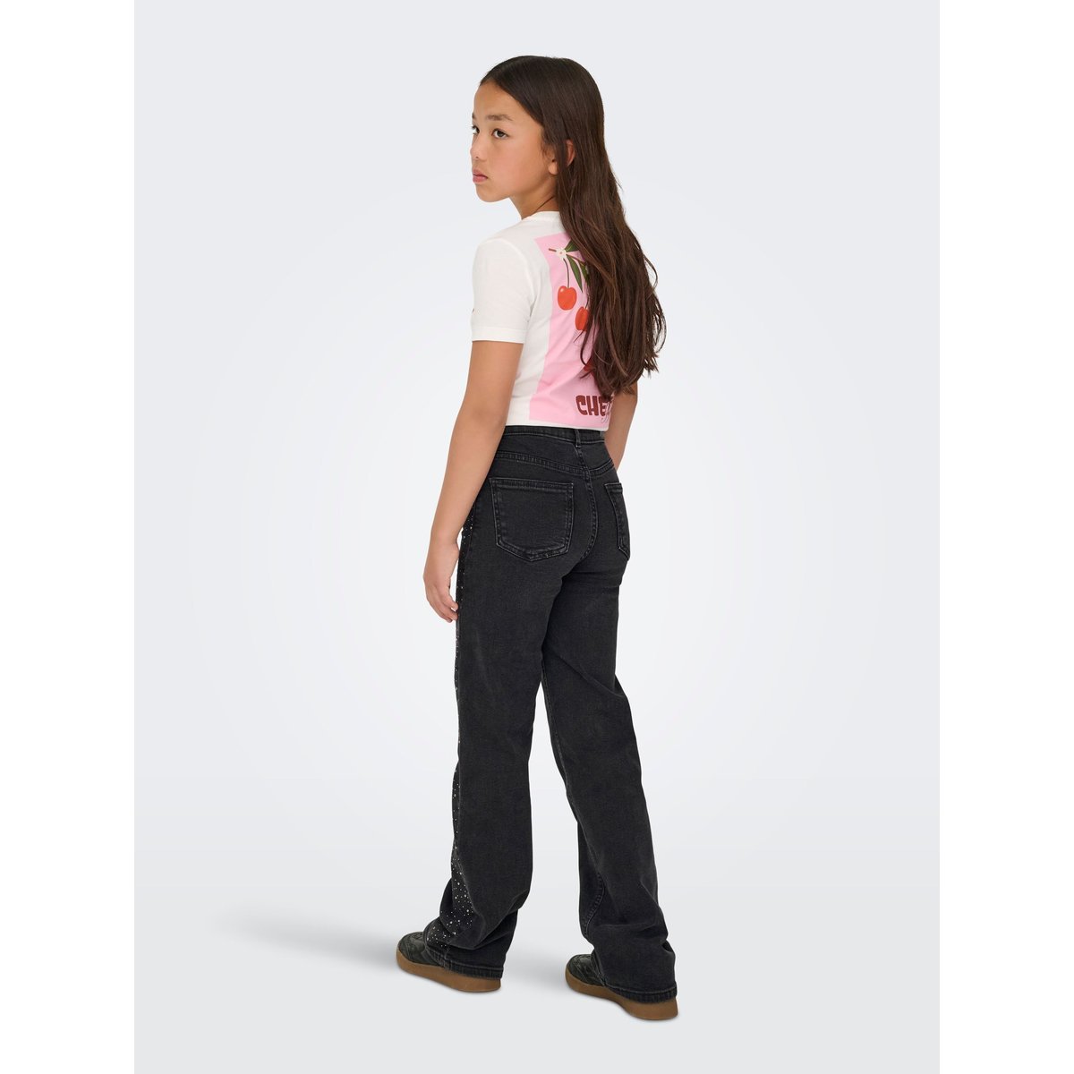 Jean À Jambe Large washed black, KIDS ONLY