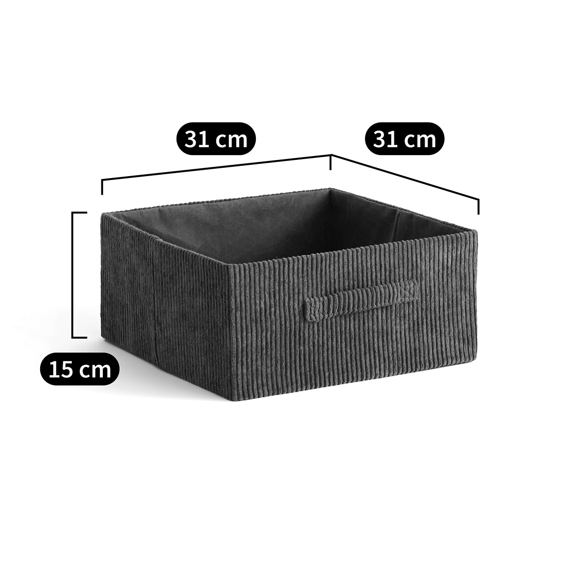 Panier pliable, velours côtelé, Veloudo kaki, LA REDOUTE INTERIEURS