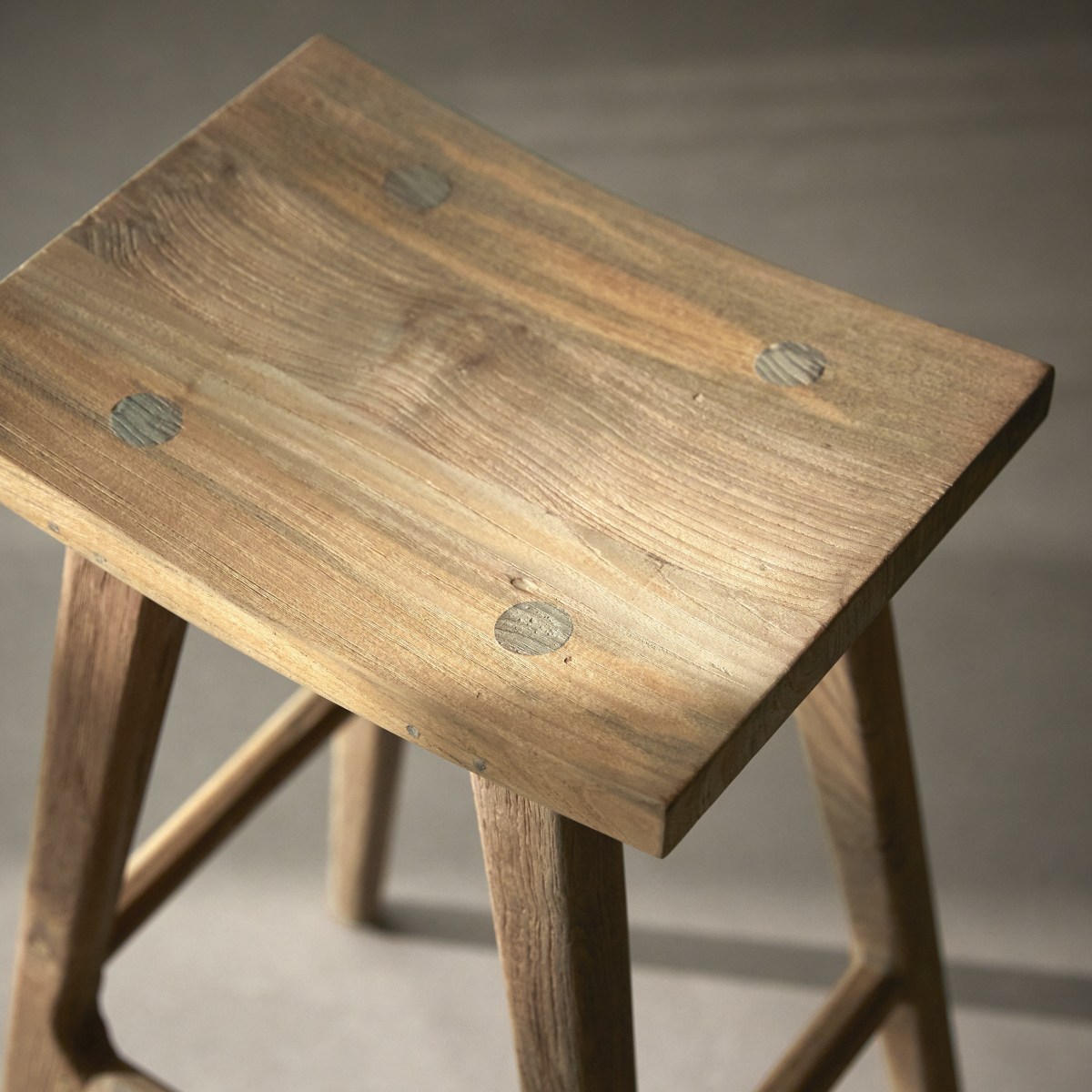 Tabouret de bar en Teck massif, ALIA naturel, TIKAMOON