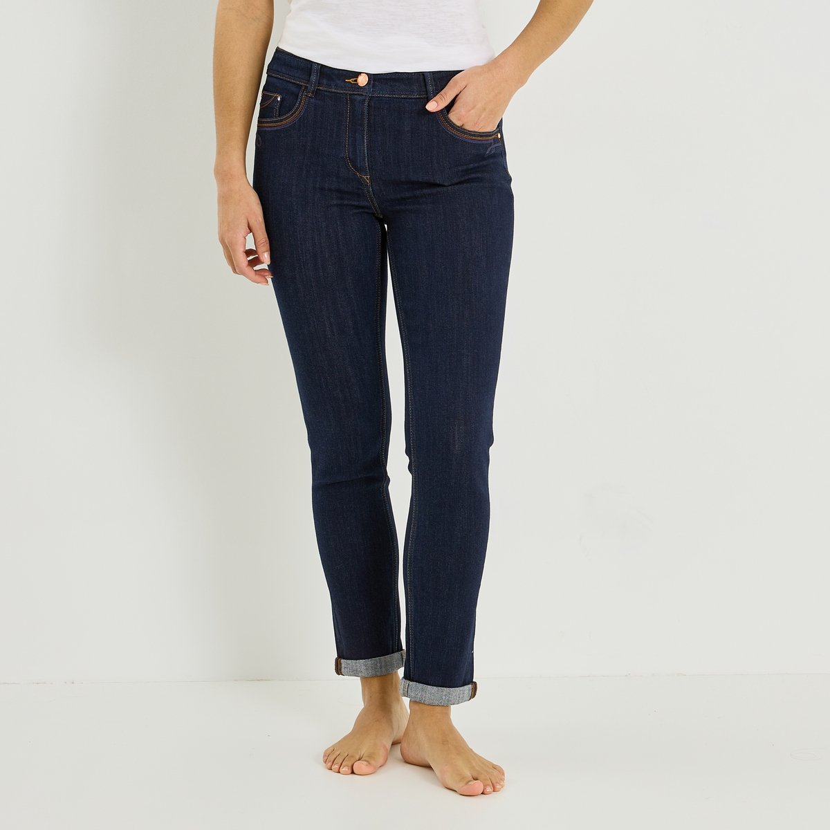 Jean slim raccourci TOKYO R01 bleu brut, GRAIN DE MALICE