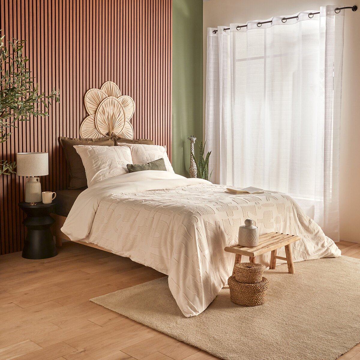 Parure de lit double NYERO ivoire, ATMOSPHERA