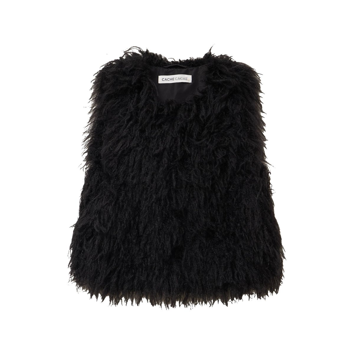 Gilet court sans manches noir, CACHE CACHE