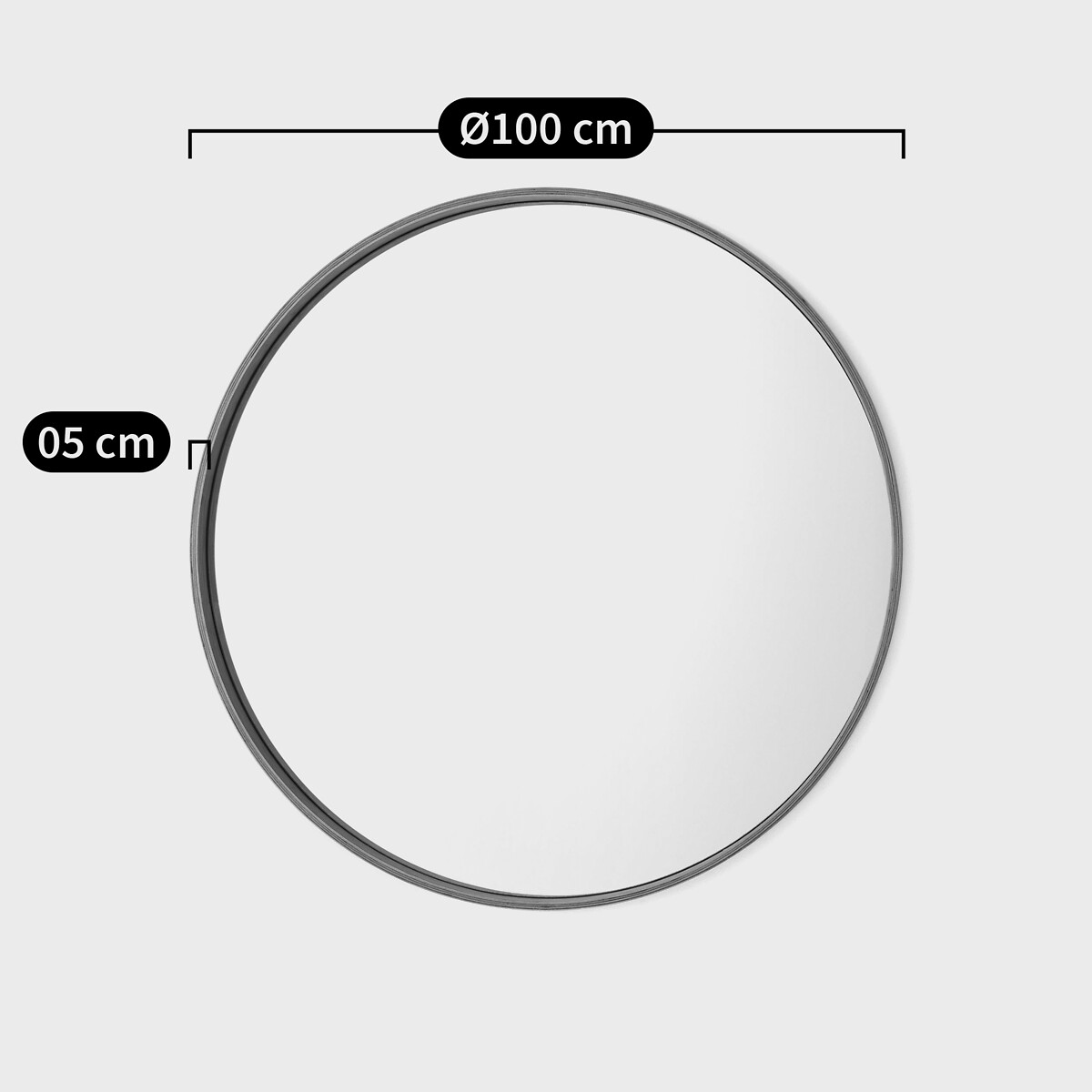 Miroir rond plaqué chêne Ø100 cm, Alaria chêne clair, LA REDOUTE INTERIEURS