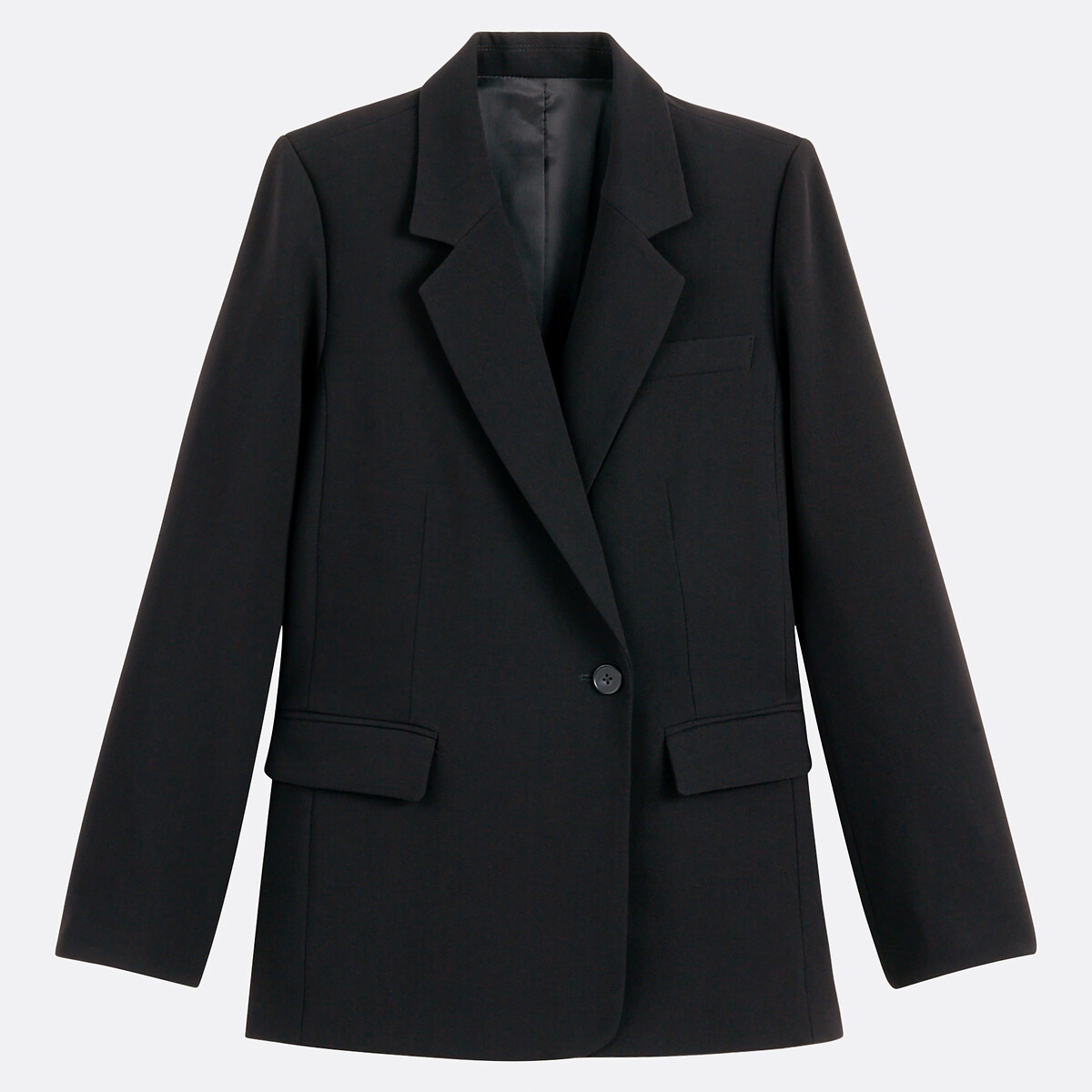 Blazer long coupe oversize, boutonnage asymétrique noir, LA REDOUTE COLLECTIONS