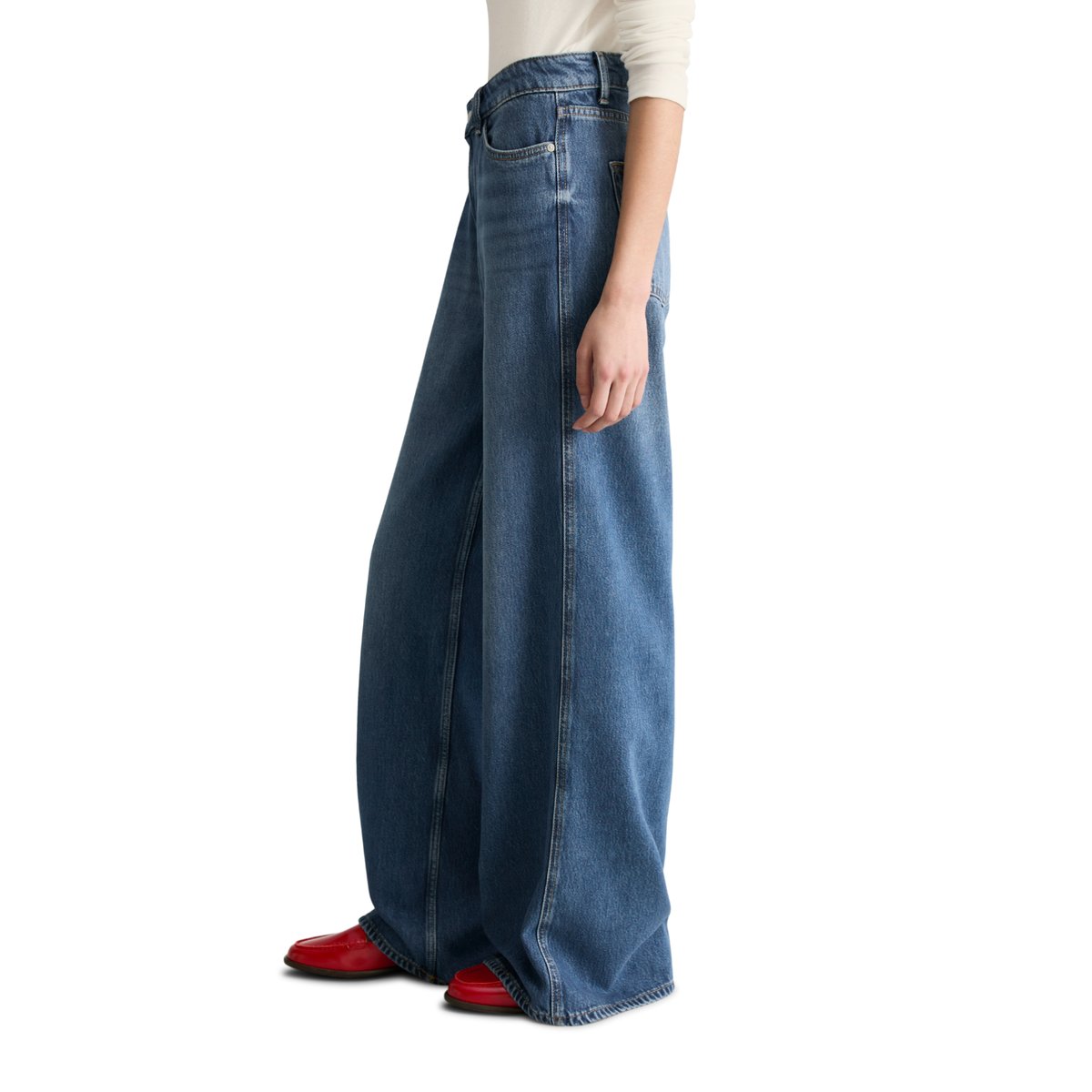 Jeans modèle Anjo large en mélange fluide de lyocell bleu moyen, MARC O’POLO DENIM