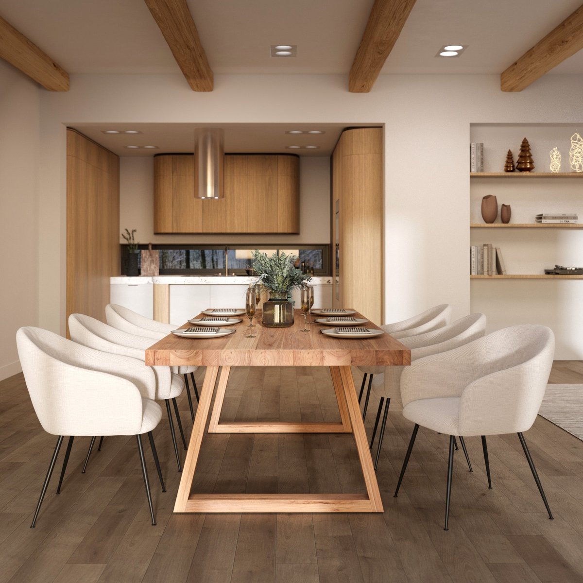 Table rectangulaire 10 personnes en bois de teck recyclé 260 cm - MARIE marron, MAISON PAVANE