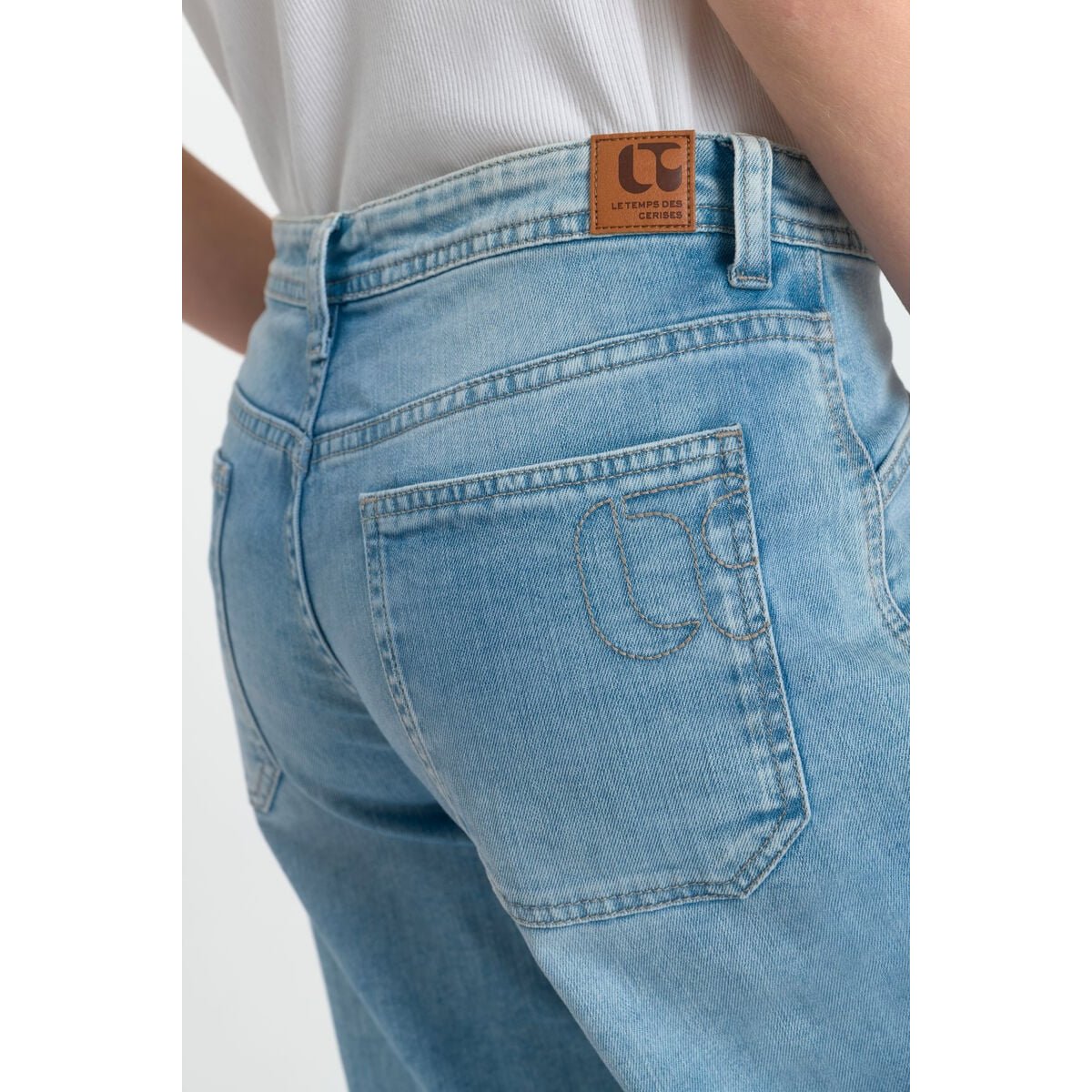 Jeans loose, large wide leg , longueur 34 blue, LE TEMPS DES CERISES